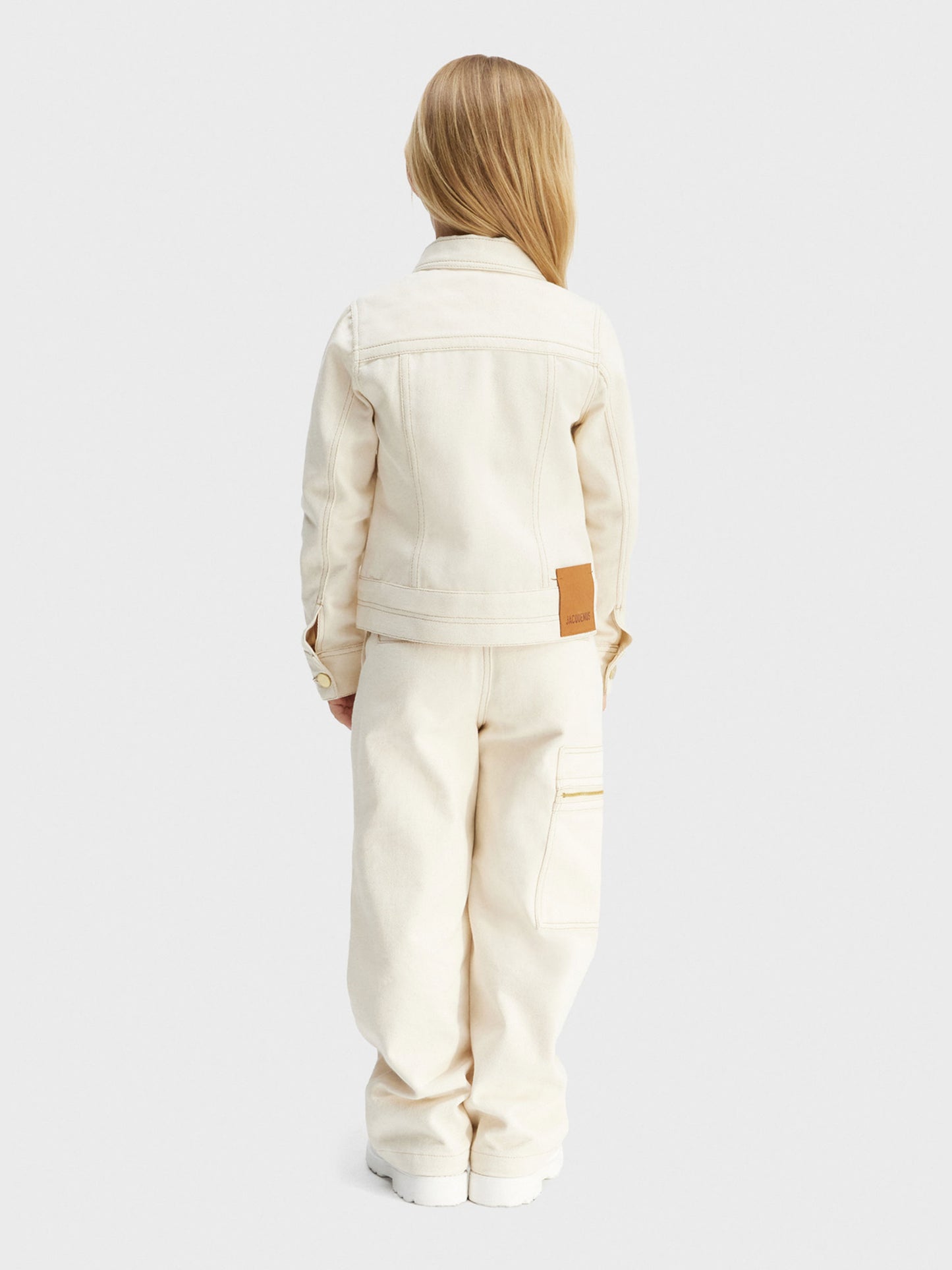 Ivory 'La Veste De Nimes' jacket for girl