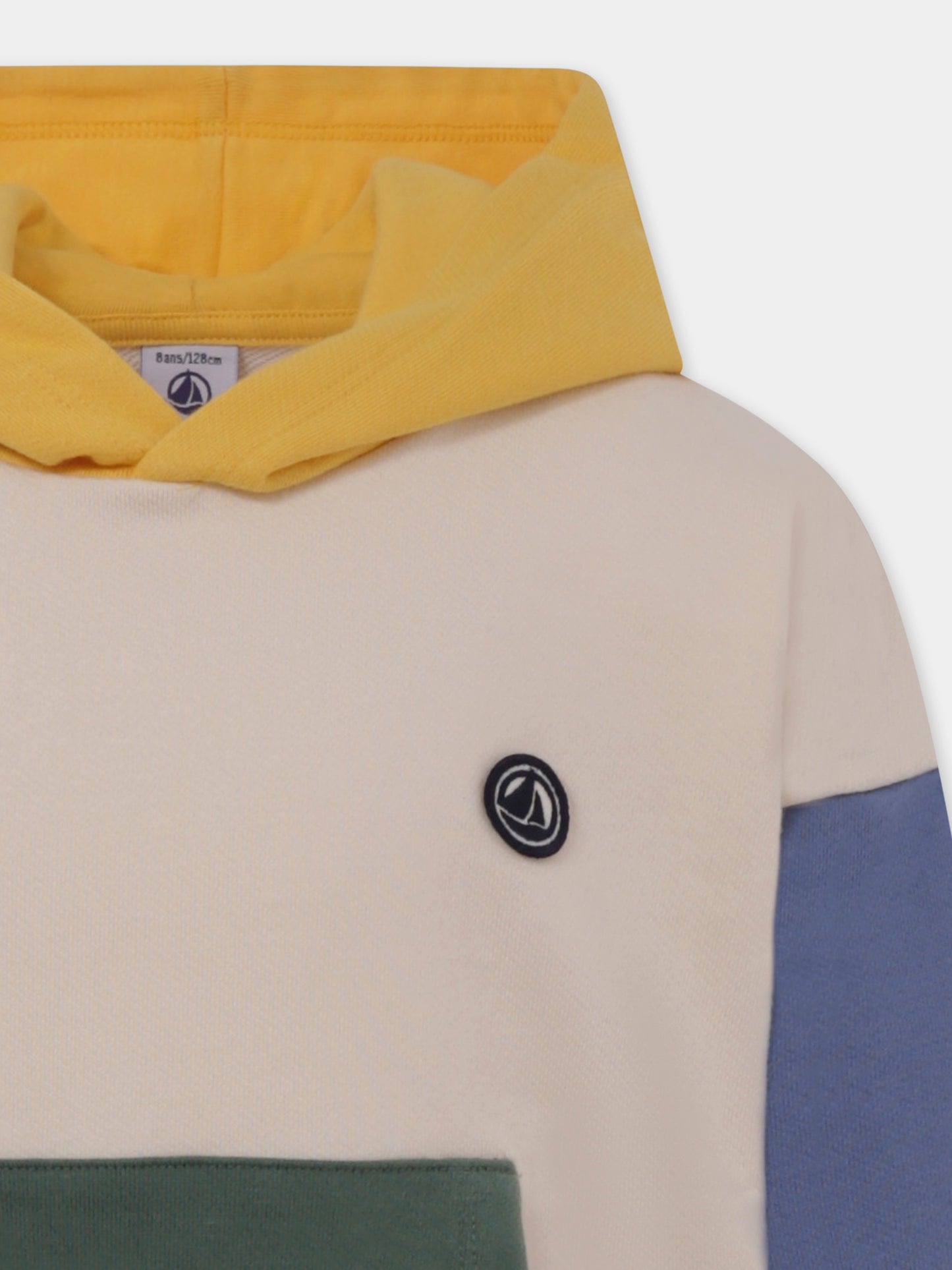 Ivory sweatshirt for boy with logo