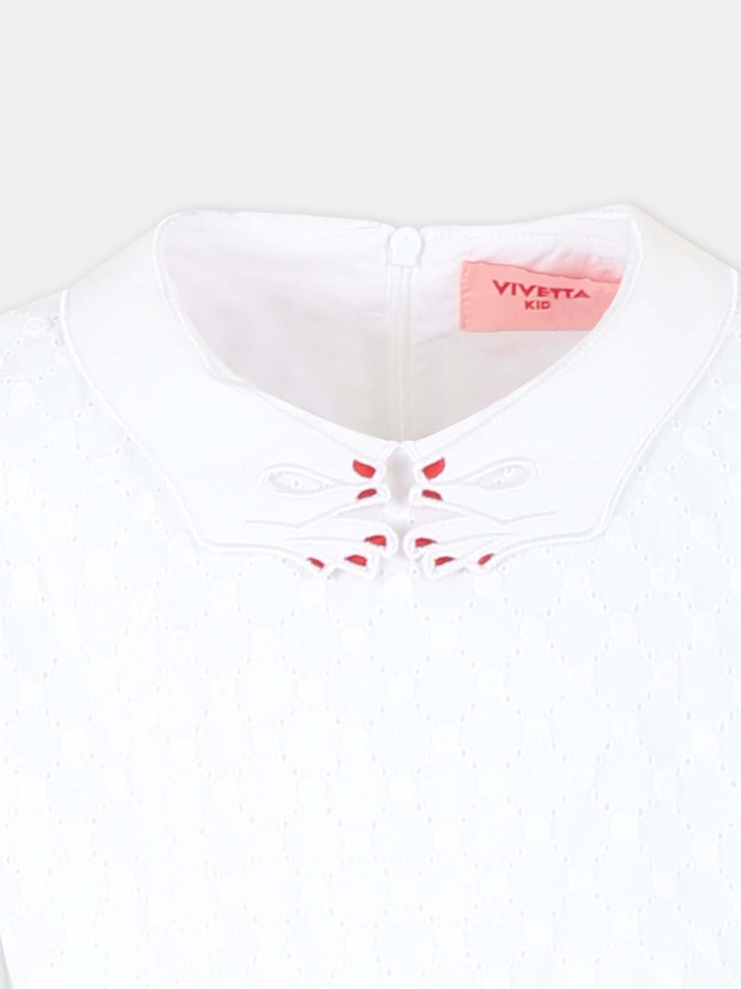 Vestito bianco per bambina con mani,Vivetta Kids,VE2511B