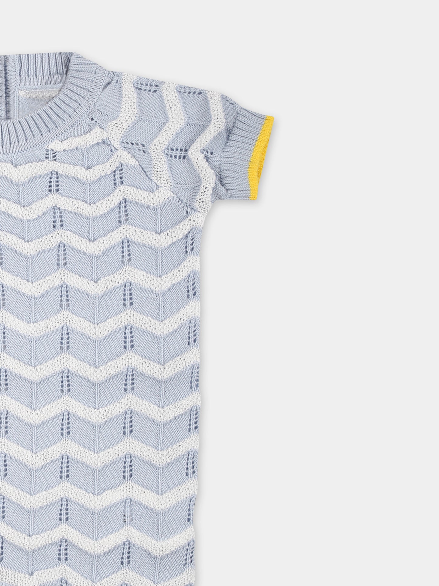 Pagliaccetto celeste per neonato con onde,Gensami,TU04-B-ONDA SILVER BLUE