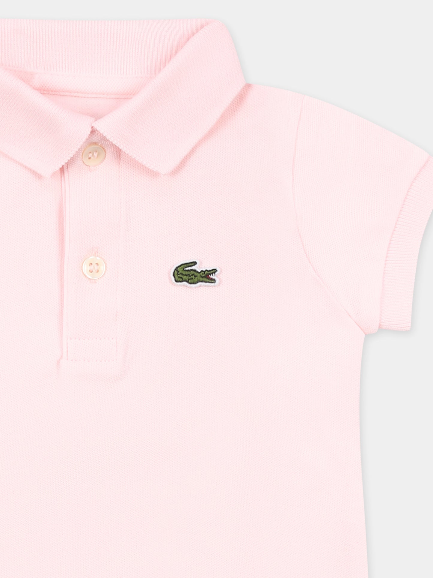 Body rosa per neonata con coccodrillo,Lacoste,4J8412 T03