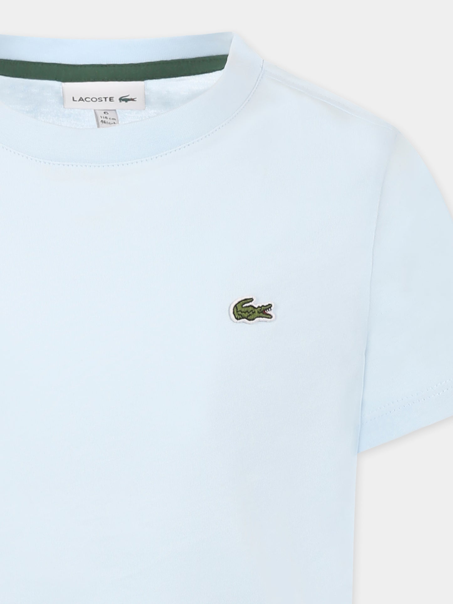 T-shirt celeste per bambini con coccodrillo,Lacoste,TJ1122 T01