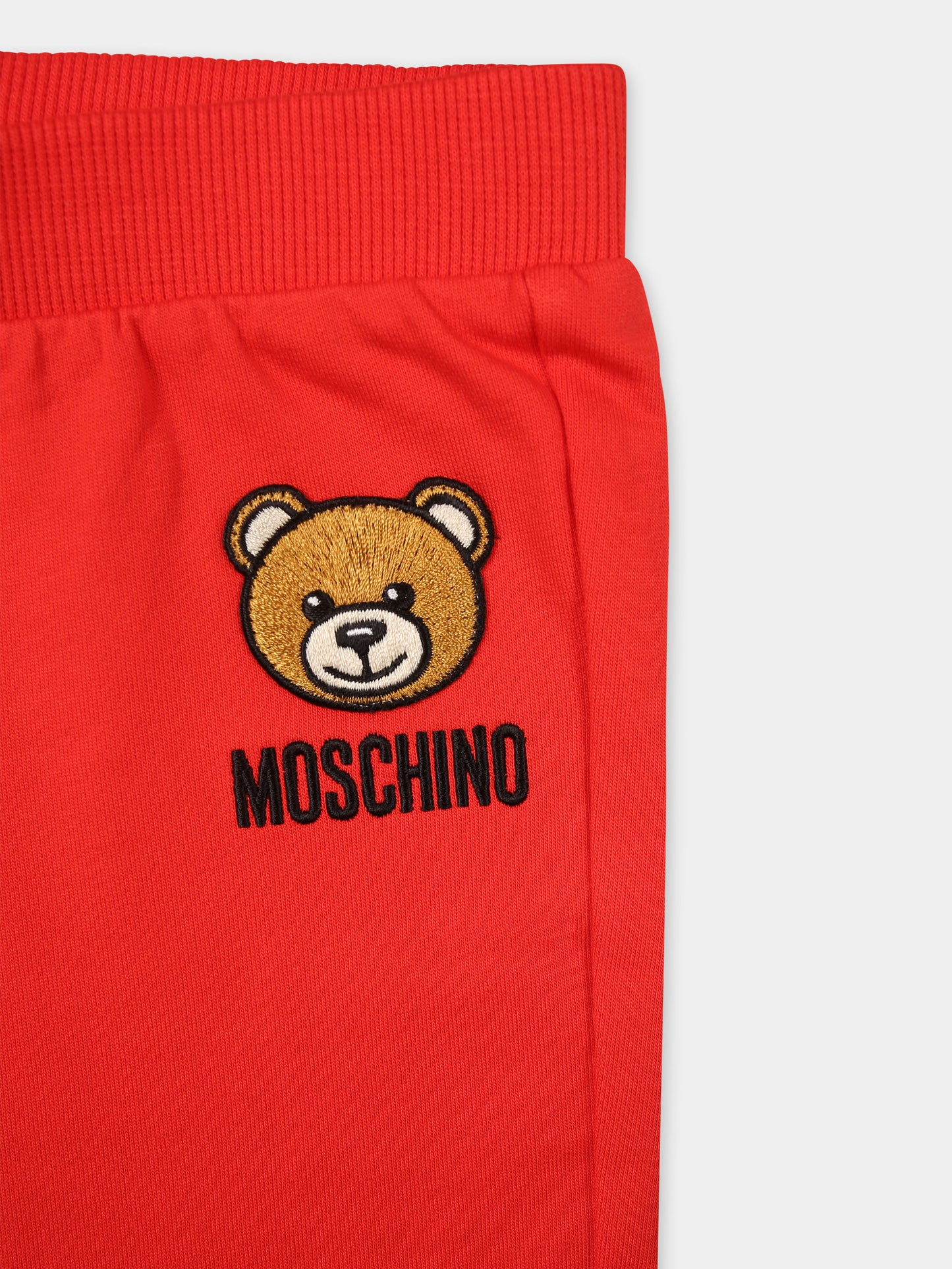 Completo rosso per neonati con Teddy Bear,Moschino Kids,MUK04P LCA74 50109