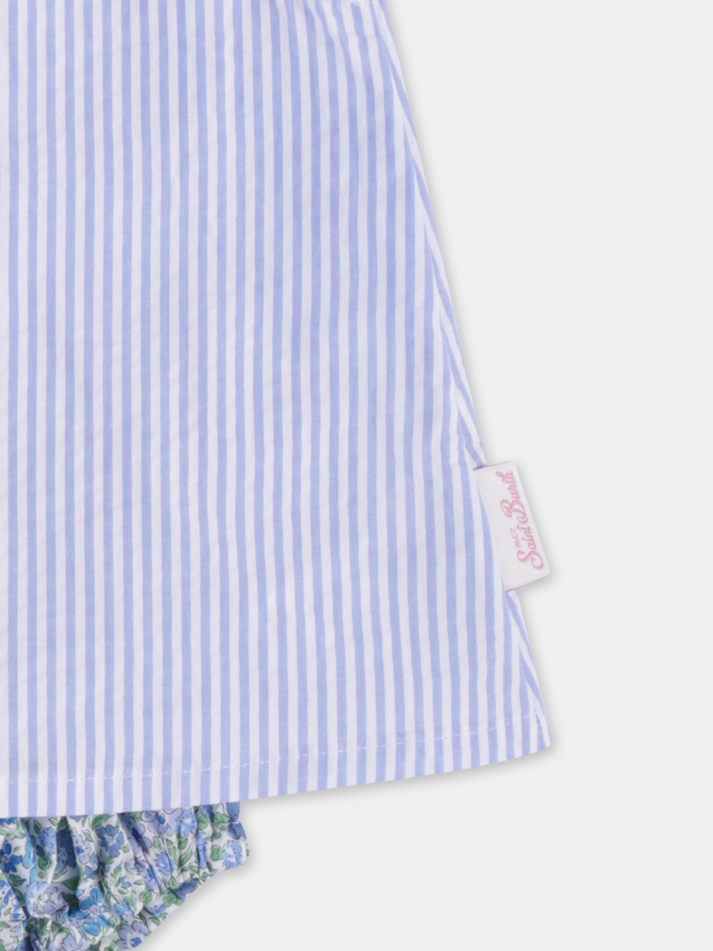 Light blue suit for baby girl with writing