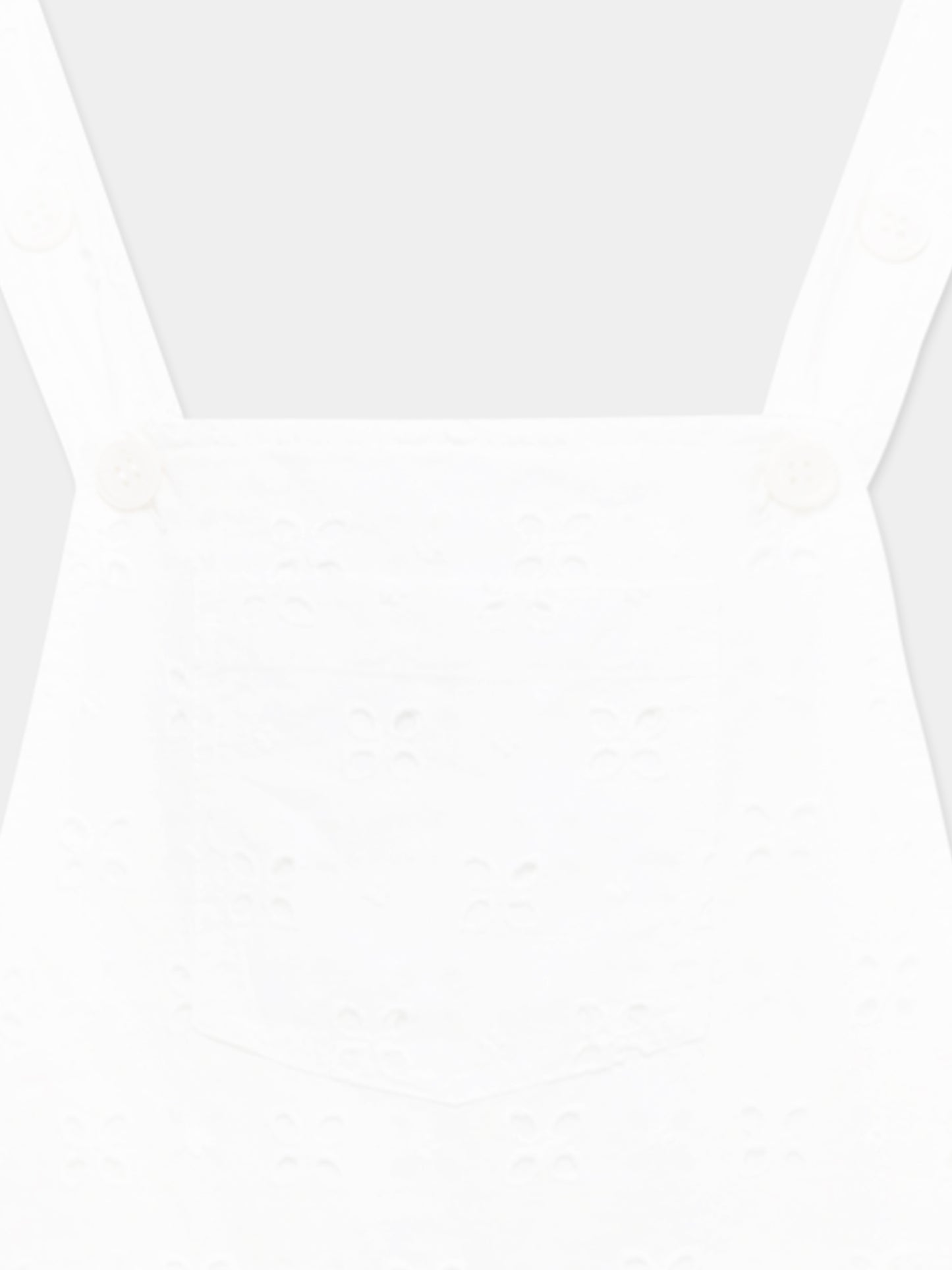 White dungarees for girl with flowers