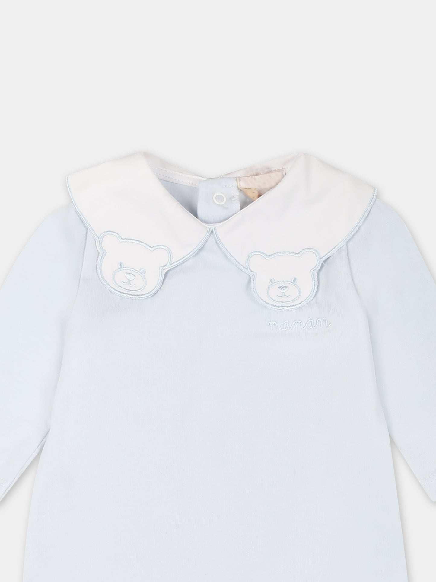 Tutina celeste per neonato con orsetti e logo,Nanán,E25576A