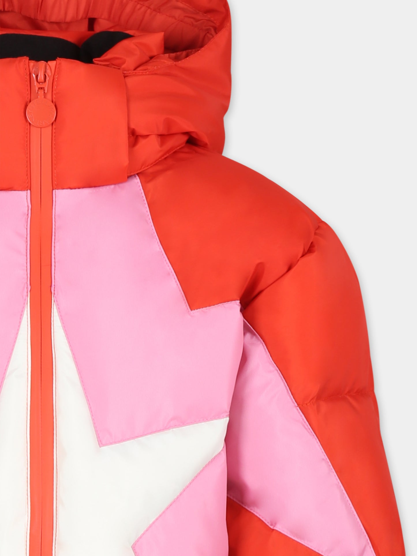 Piumino rosso per bambina con stella,Stella Mccartney Kids,TV2D10 Z0432 421