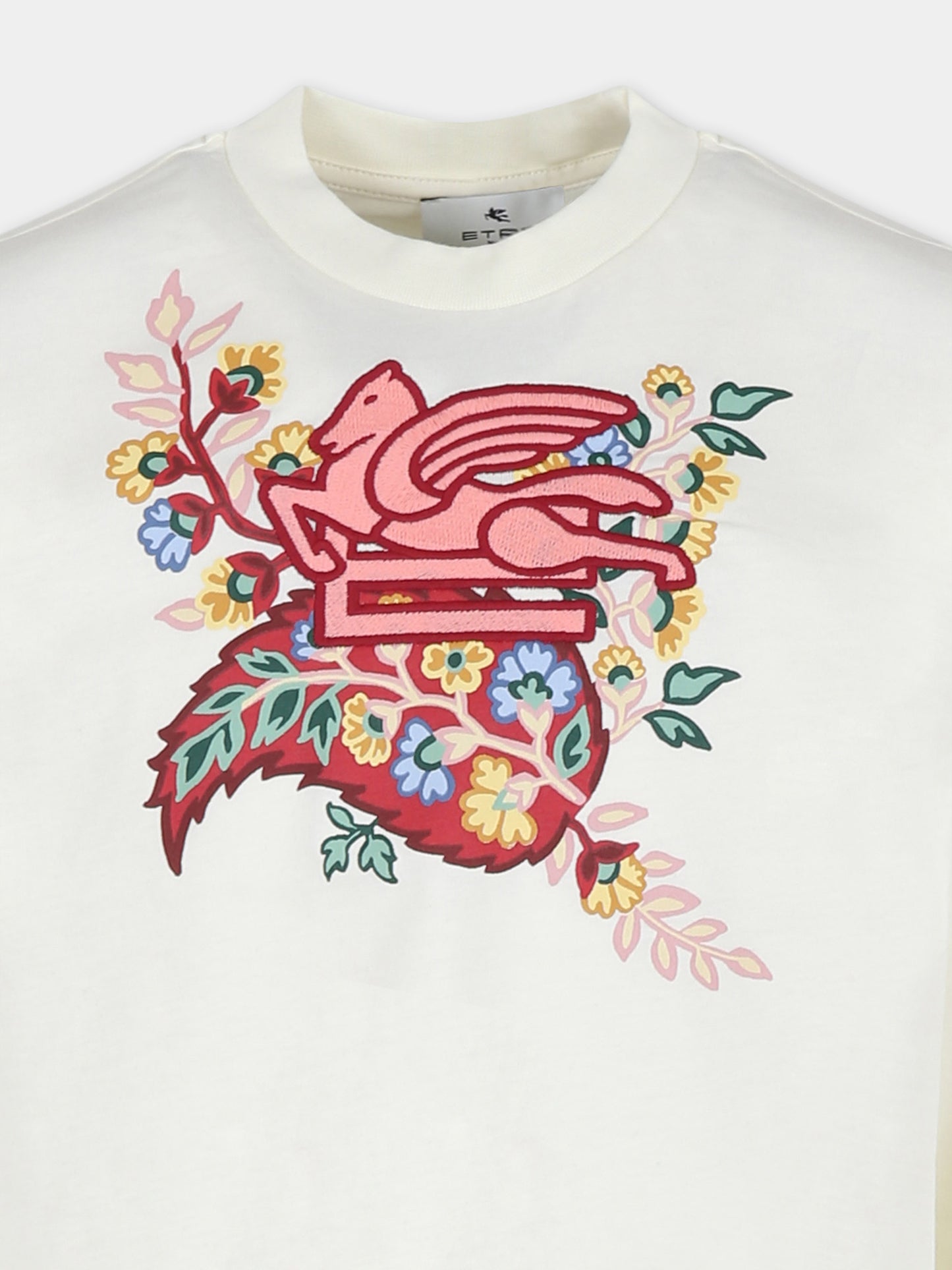Ivory t-shirt for girl with Pegasus