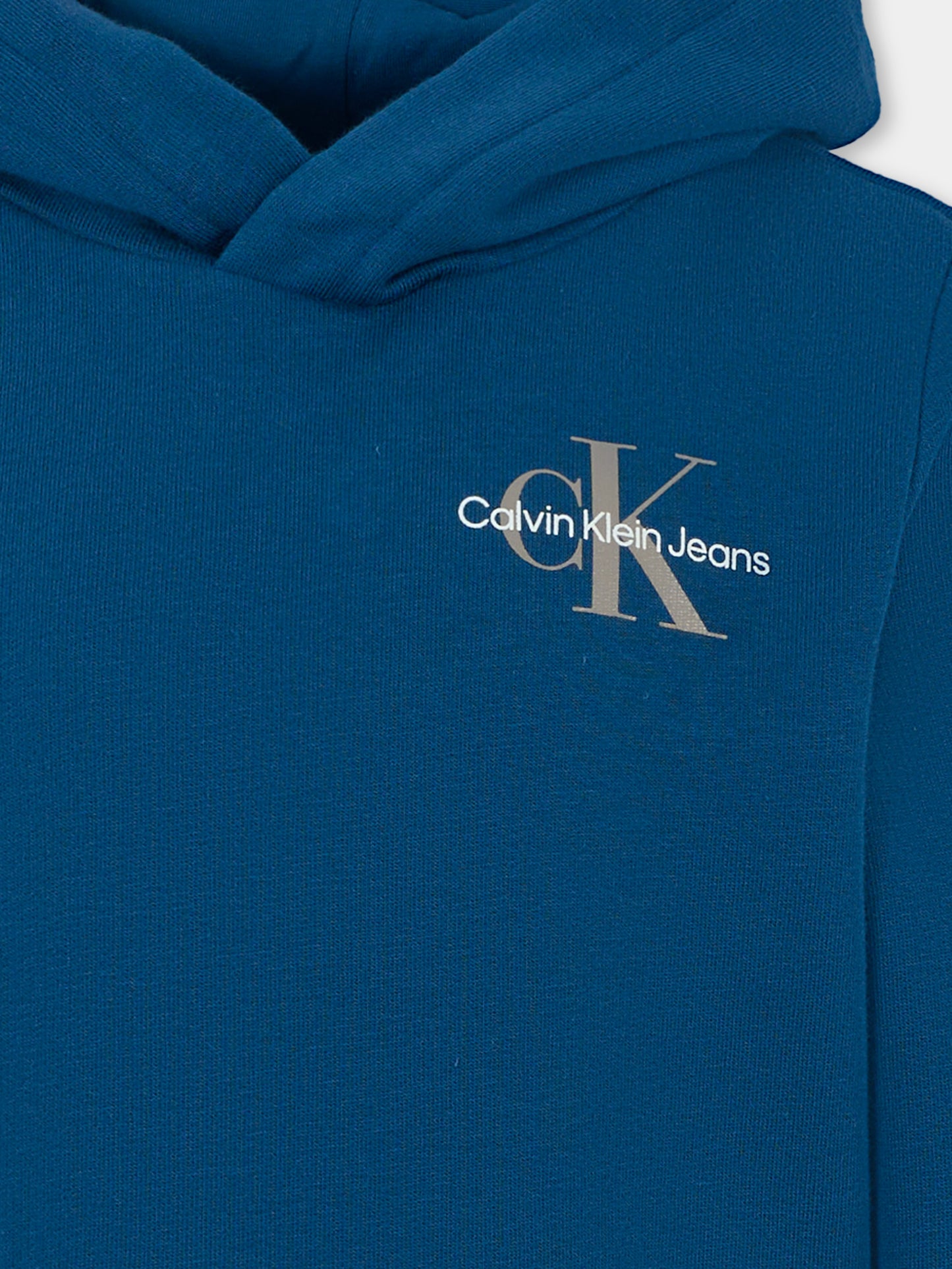 Felpa blu per bambino con logo,Calvin Klein Kids,25CCKIU0IU00266 C3I