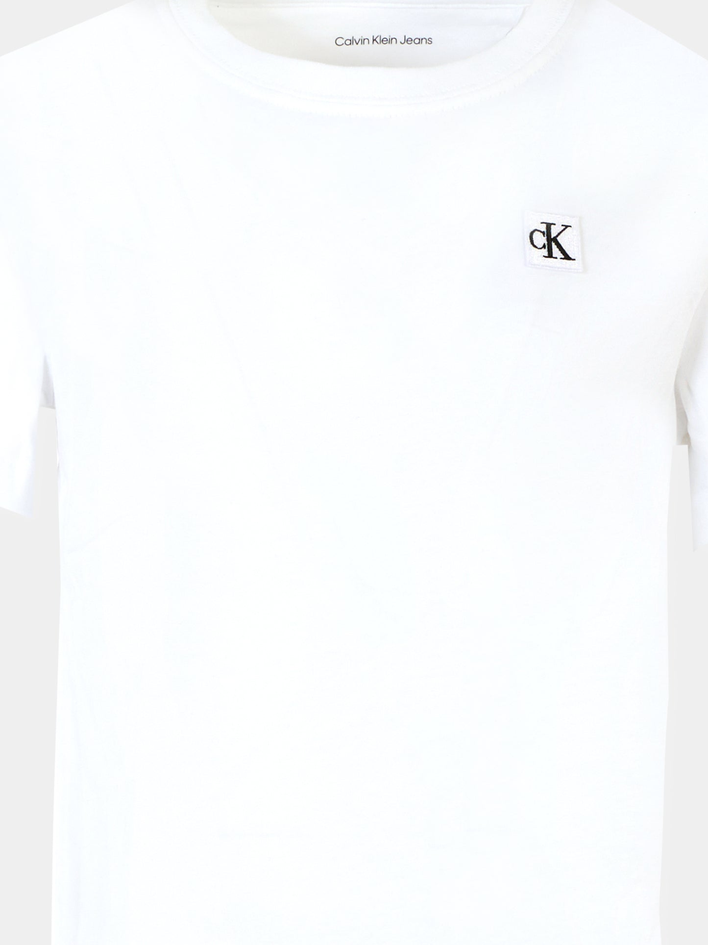 T-shirt bianca per bambini con patch,Calvin Klein Kids,25CCKIU0IU00543 YAF
