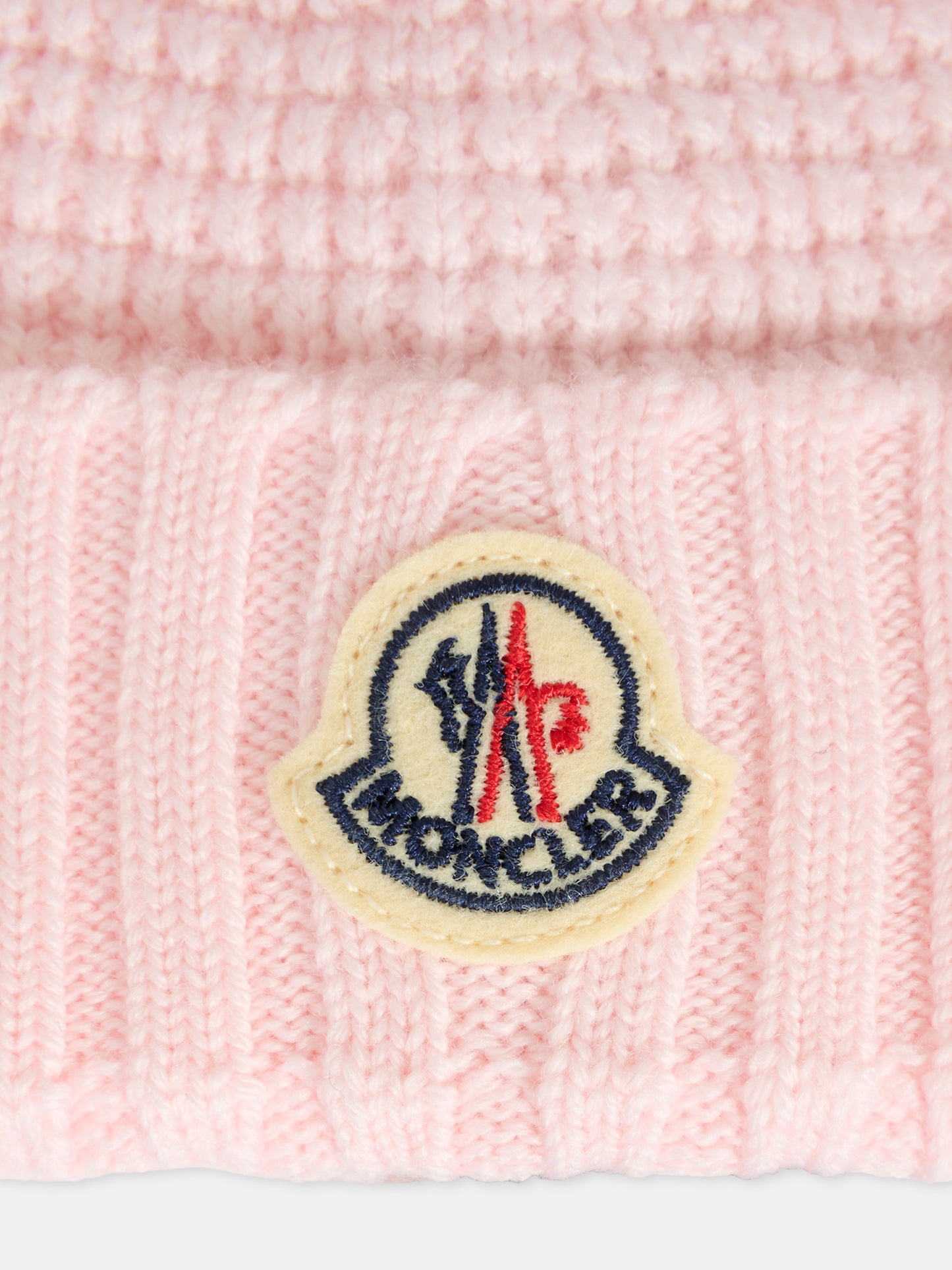 Berretto rosa per neonata con logo,Moncler Kids,K2951 - 3B00008 - M1131 506