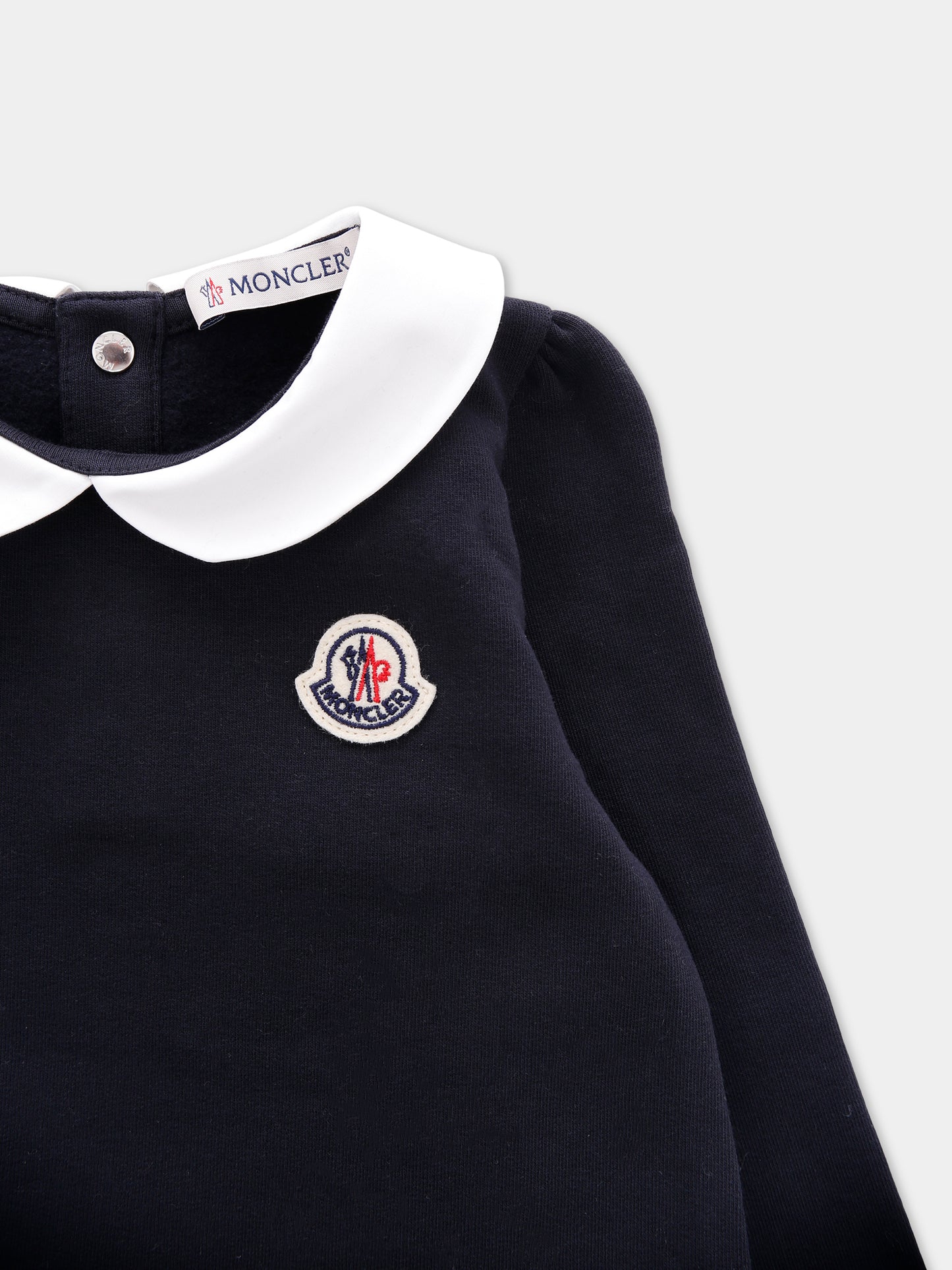 Vestito blu per neonata con logo,Moncler Kids,K2951 - 8I00001 - 89A23 778