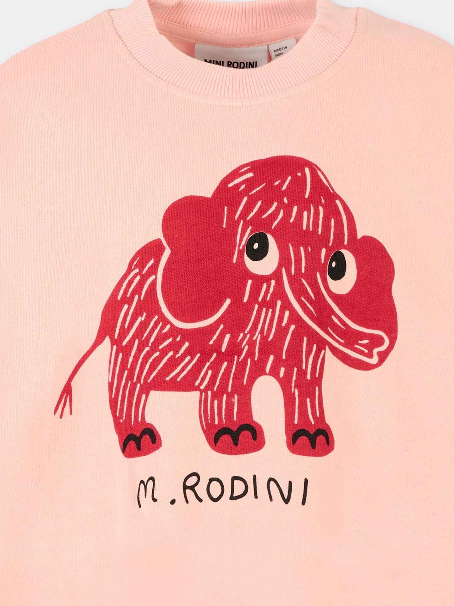 Felpa rosa per bambina con elefante,Mini Rodini,2572010528