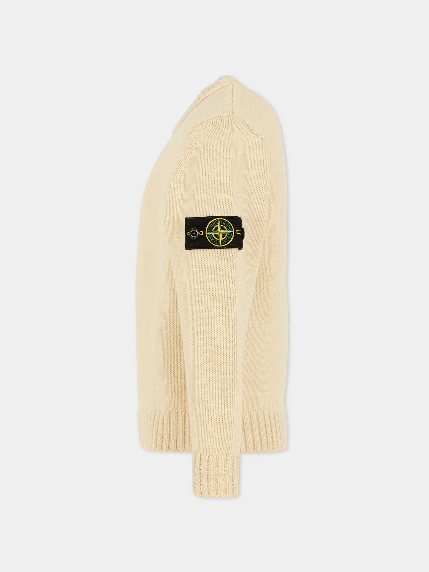 Maglione avorio per bambino con bussola,Stone Island Junior,K2S16 5100019 S01A2 - V0099