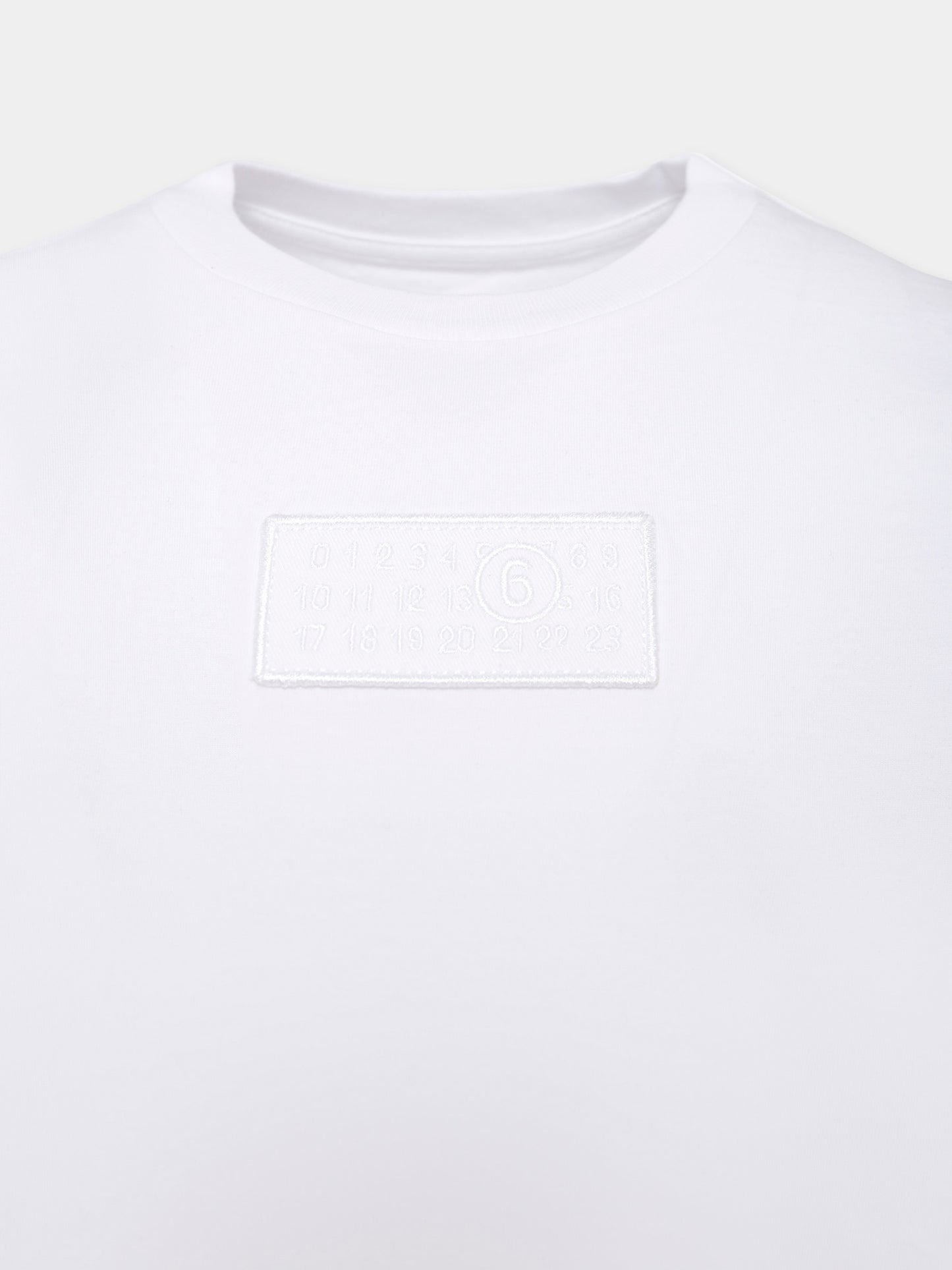 T-shirt bianca per bambini con logo numerico,Mm6 Maison Margiela,M60910-MM04I-M6100