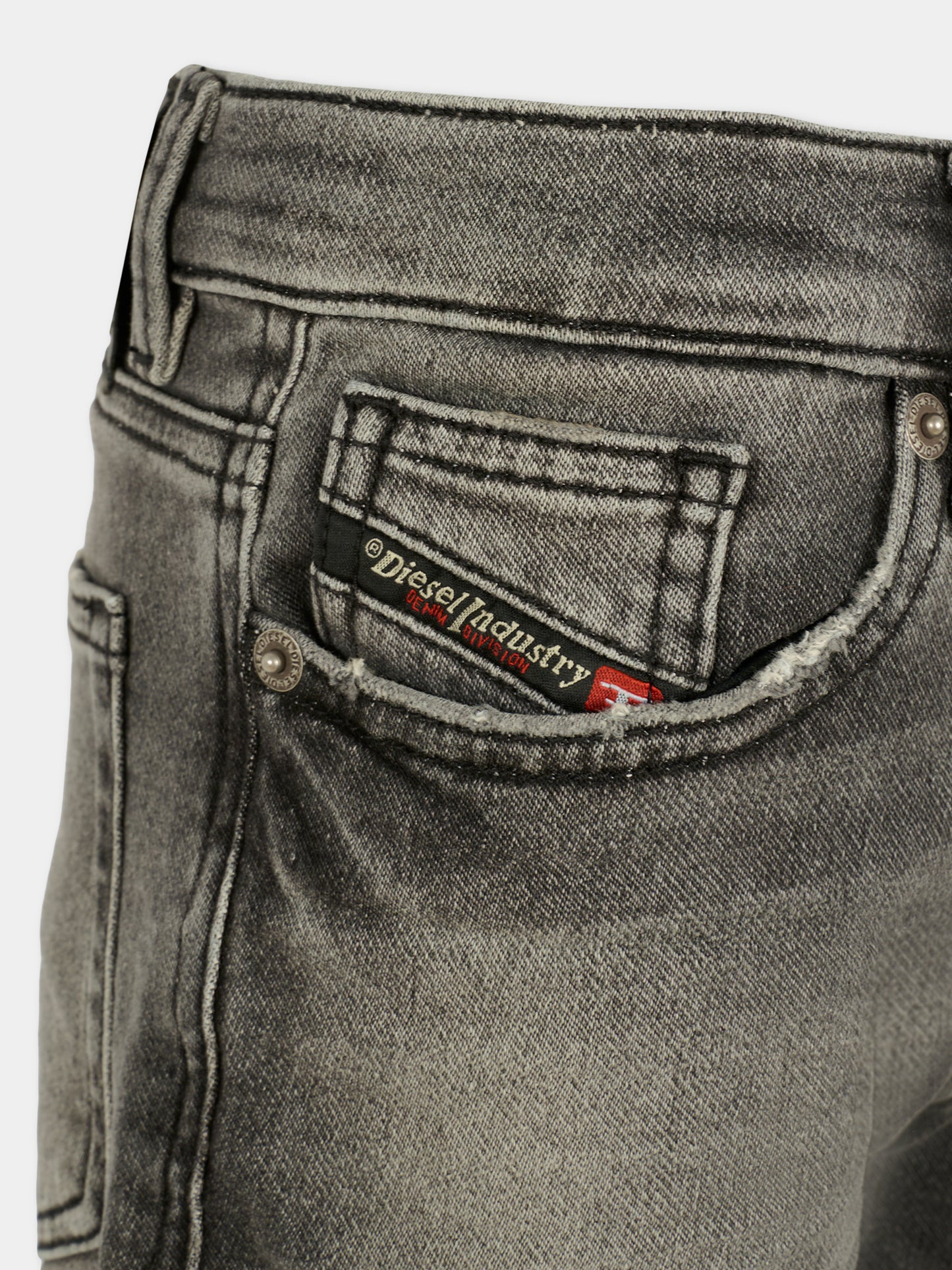 Jeans grigi per bambino con patch logato,Diesel,J00994-KXBRJ-K02