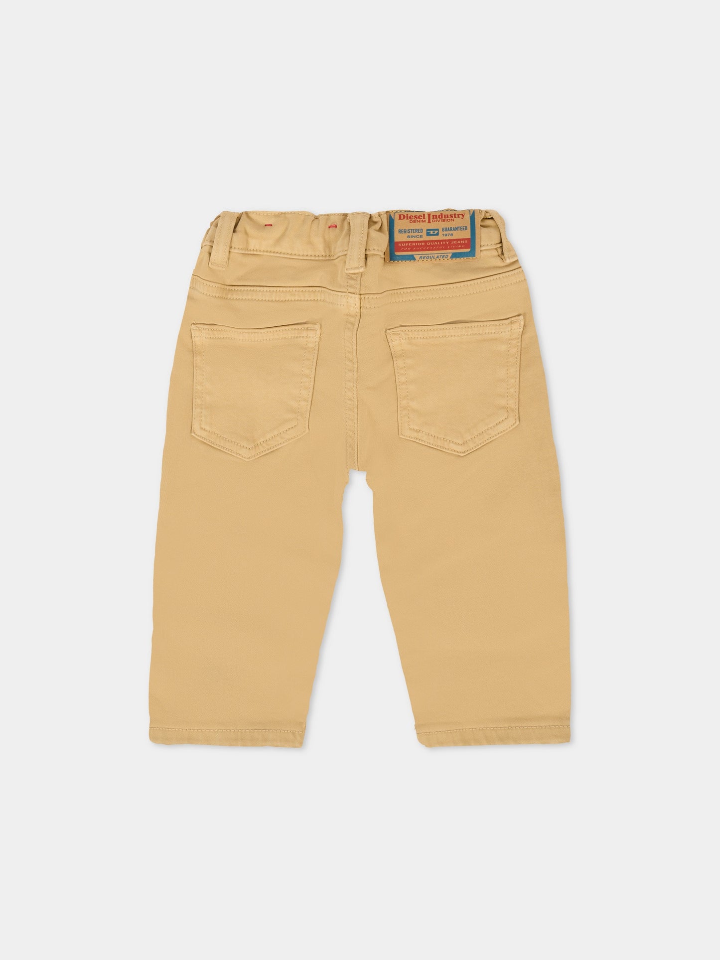 Jeans beige per neonato con logo,Diesel,K00322-KXBPV-K726