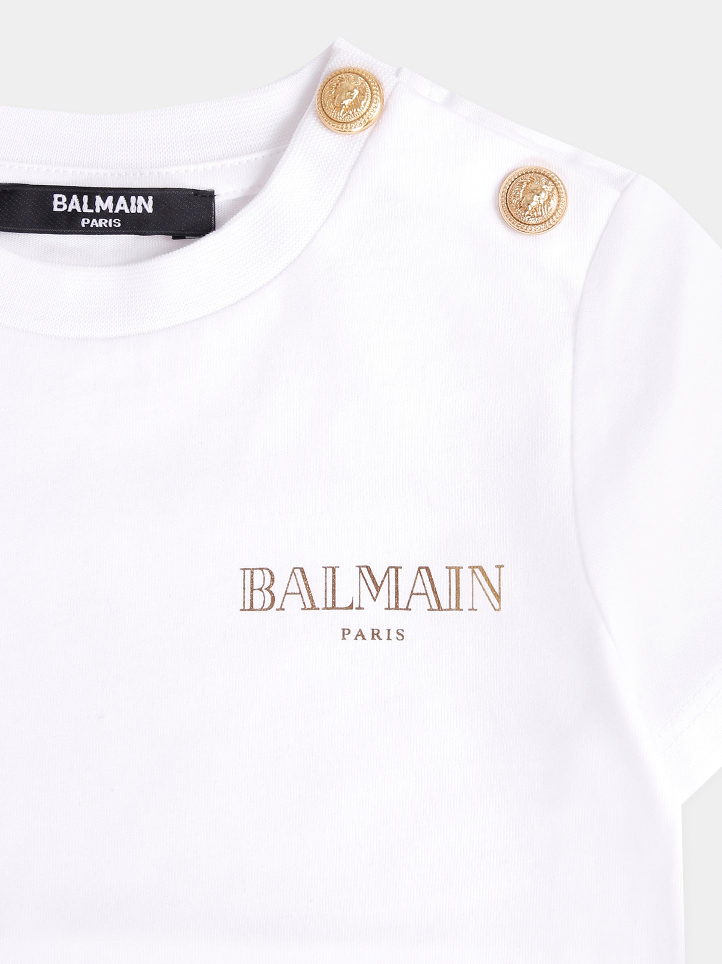 T-shirt bianca per neonata con logo,Balmain Kids,BX8521-Z3186 100OR