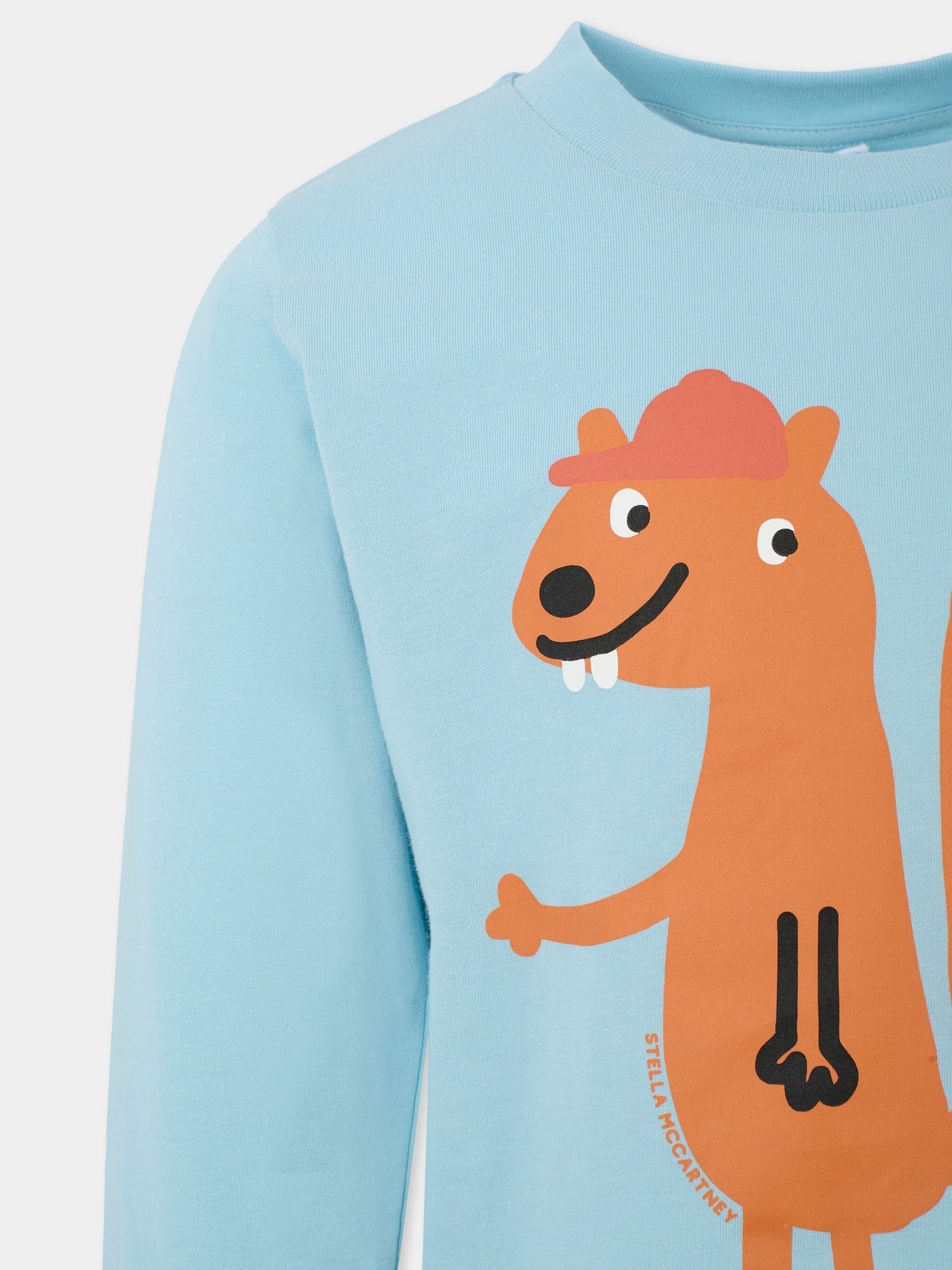 T-shirt azzurra per bambino con scoiattolo,Stella Mccartney Kids,TX8R00 Z0434 670