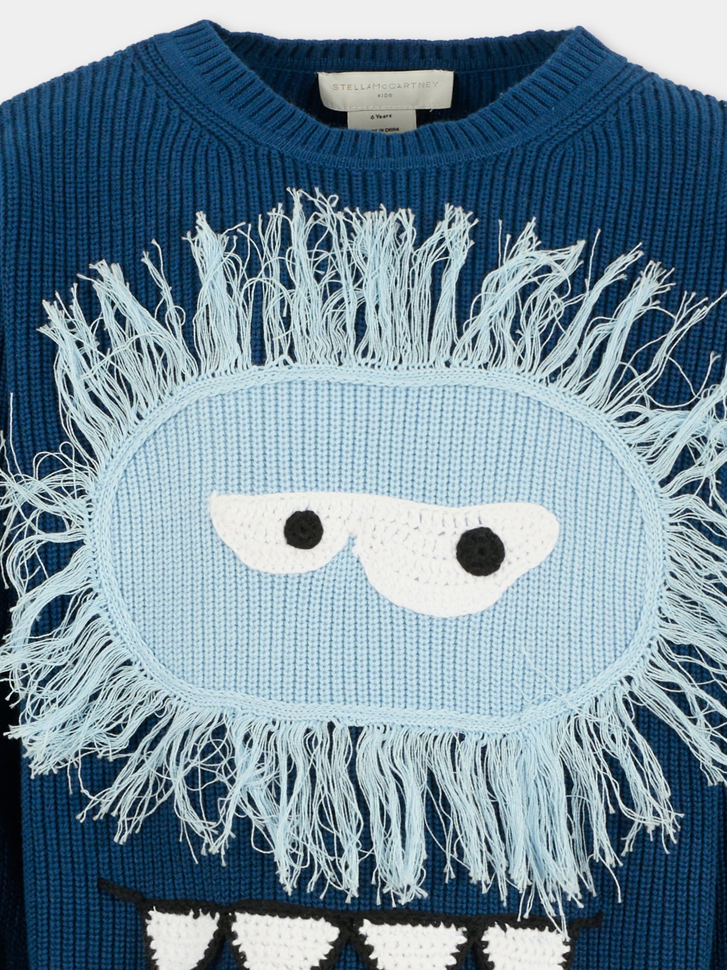 Maglione blu per bambino con Yeti,Stella Mccartney Kids,TX9P10 Z1528 633