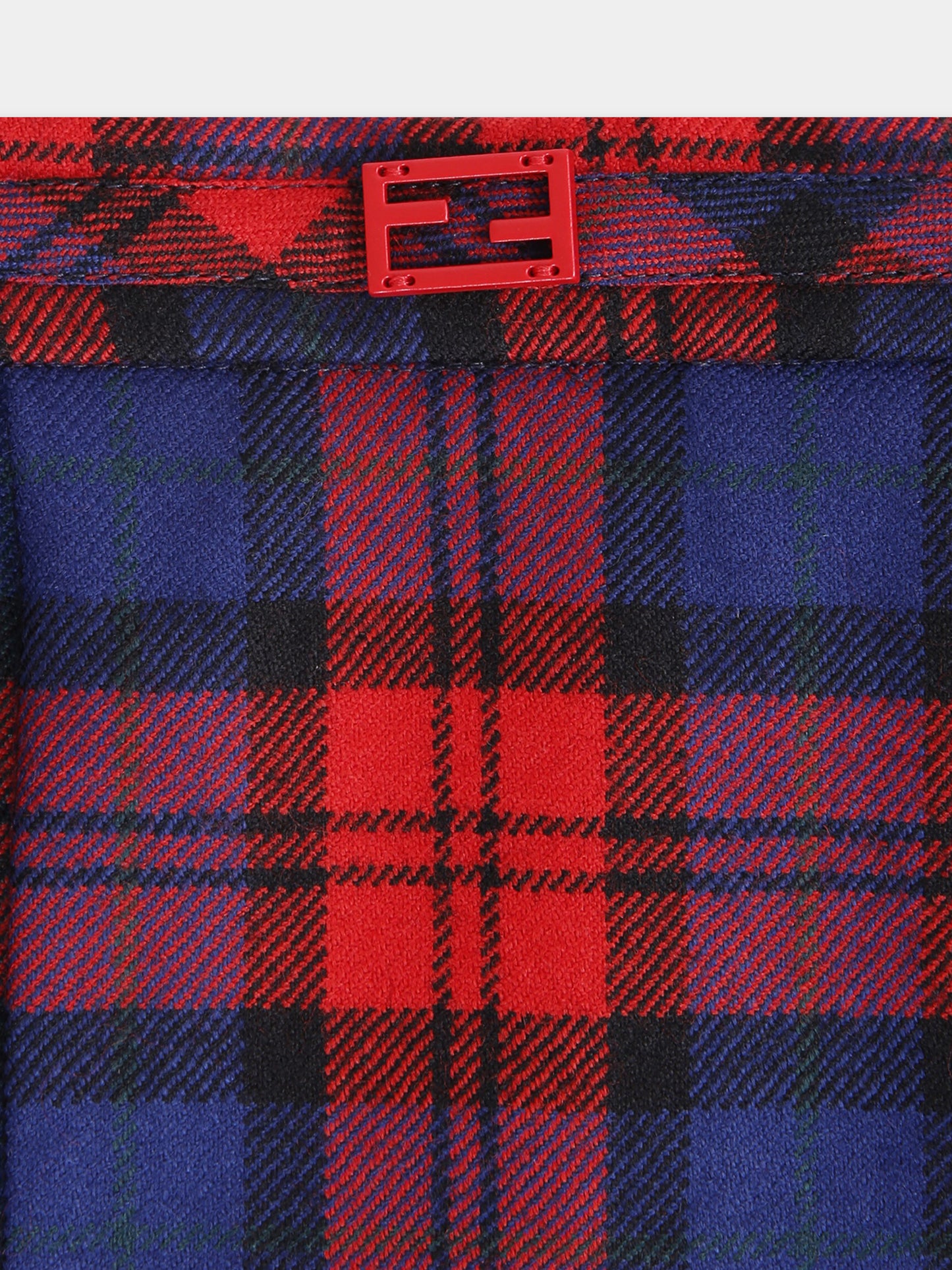 Gonna a quadri rossa e blu per neonata,Fendi Kids,BFE050 AUKJ F1SAX