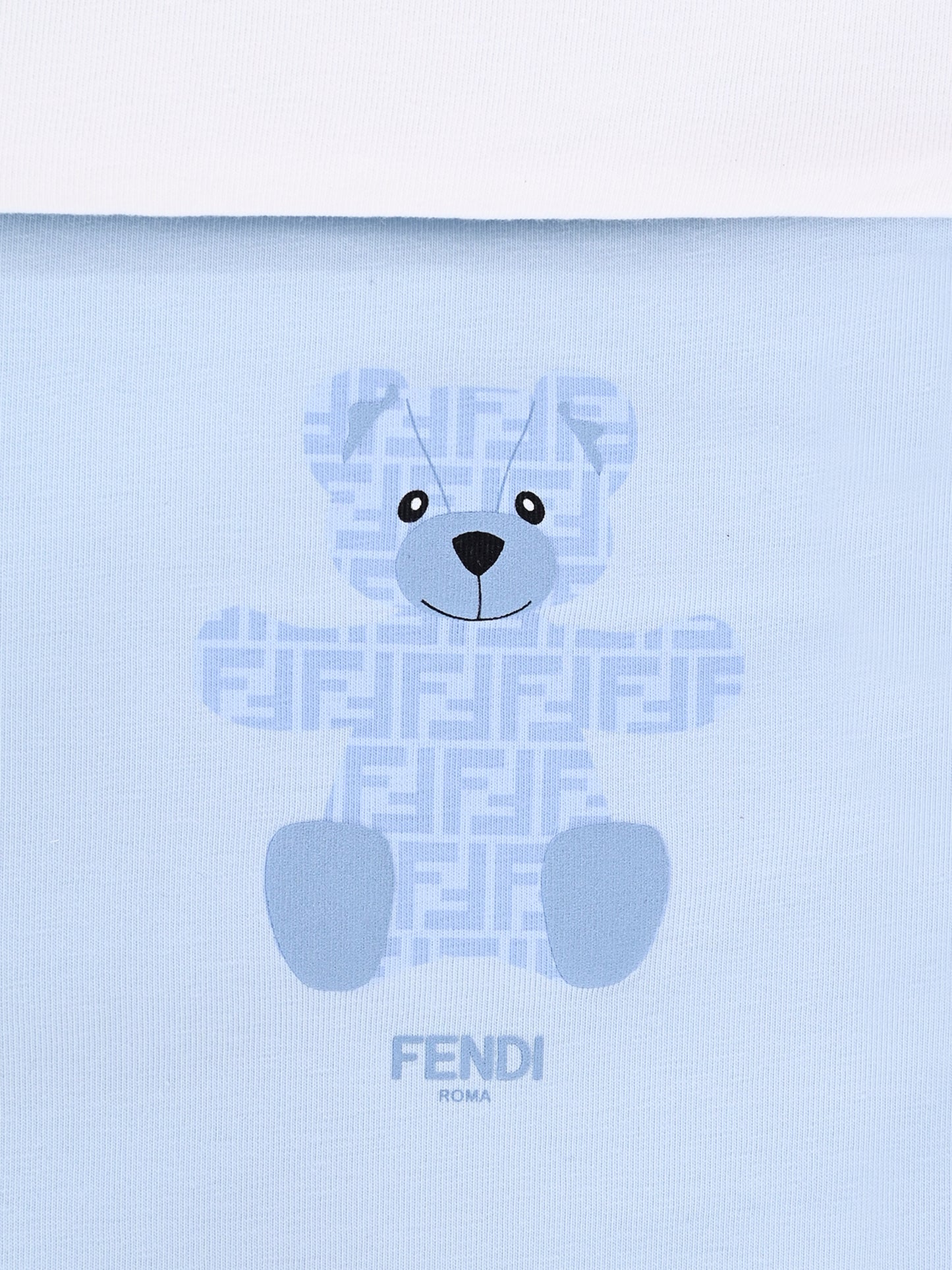 Sacco nanna celeste per neonato con orsetto Fendi,Fendi Kids,BUJ306 ST8 F19J4