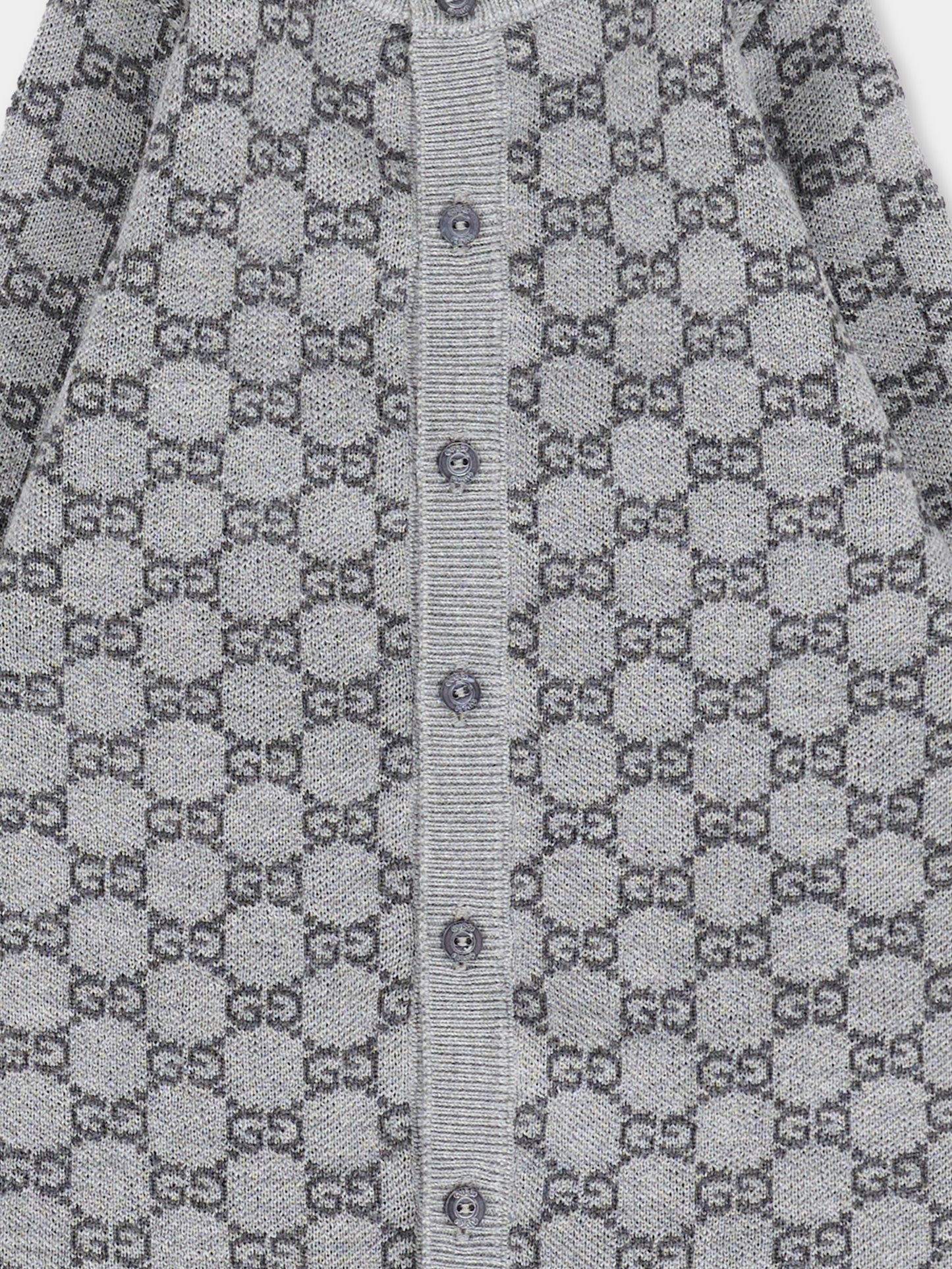 Tutina grigia per neonati con GG,Gucci Kids,834343 XKEZP 1018