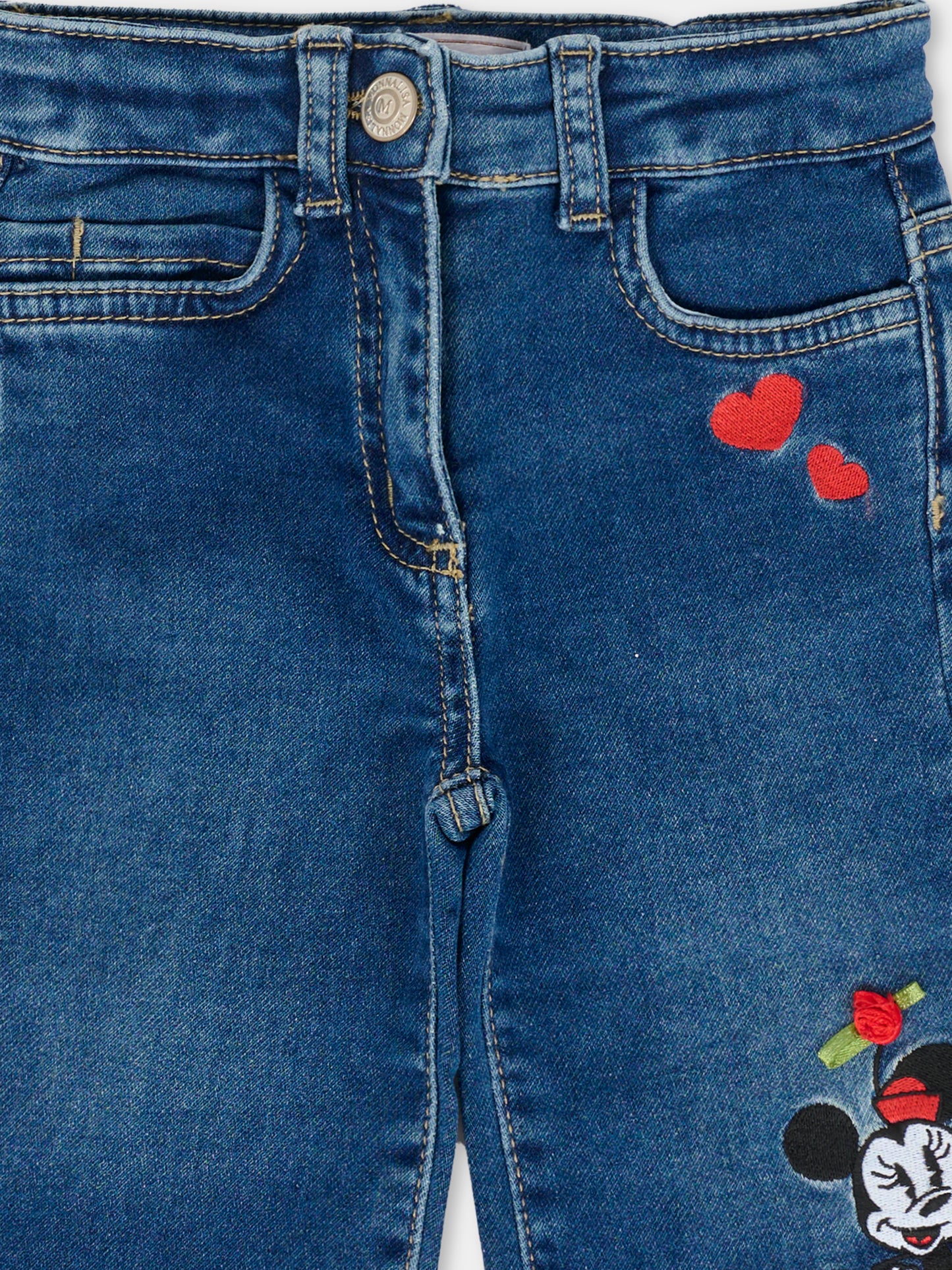 Jeans denim per neonata con Minnie,Monnalisa,39F406 6043 0055