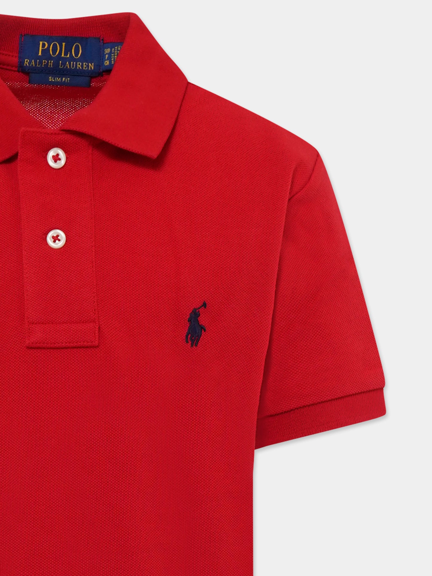 Red polo shirt for boy with horse