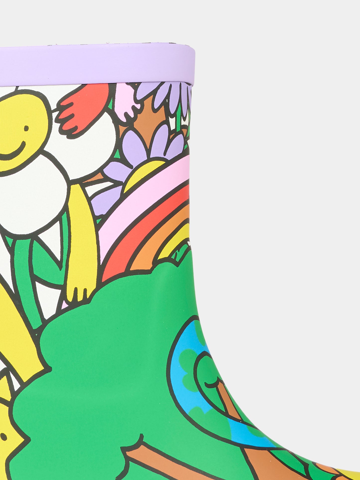 Stivali da pioggia multicolor per bambina con stampa terra,Stella Mccartney Kids,TX0B26 Z3177 999MC