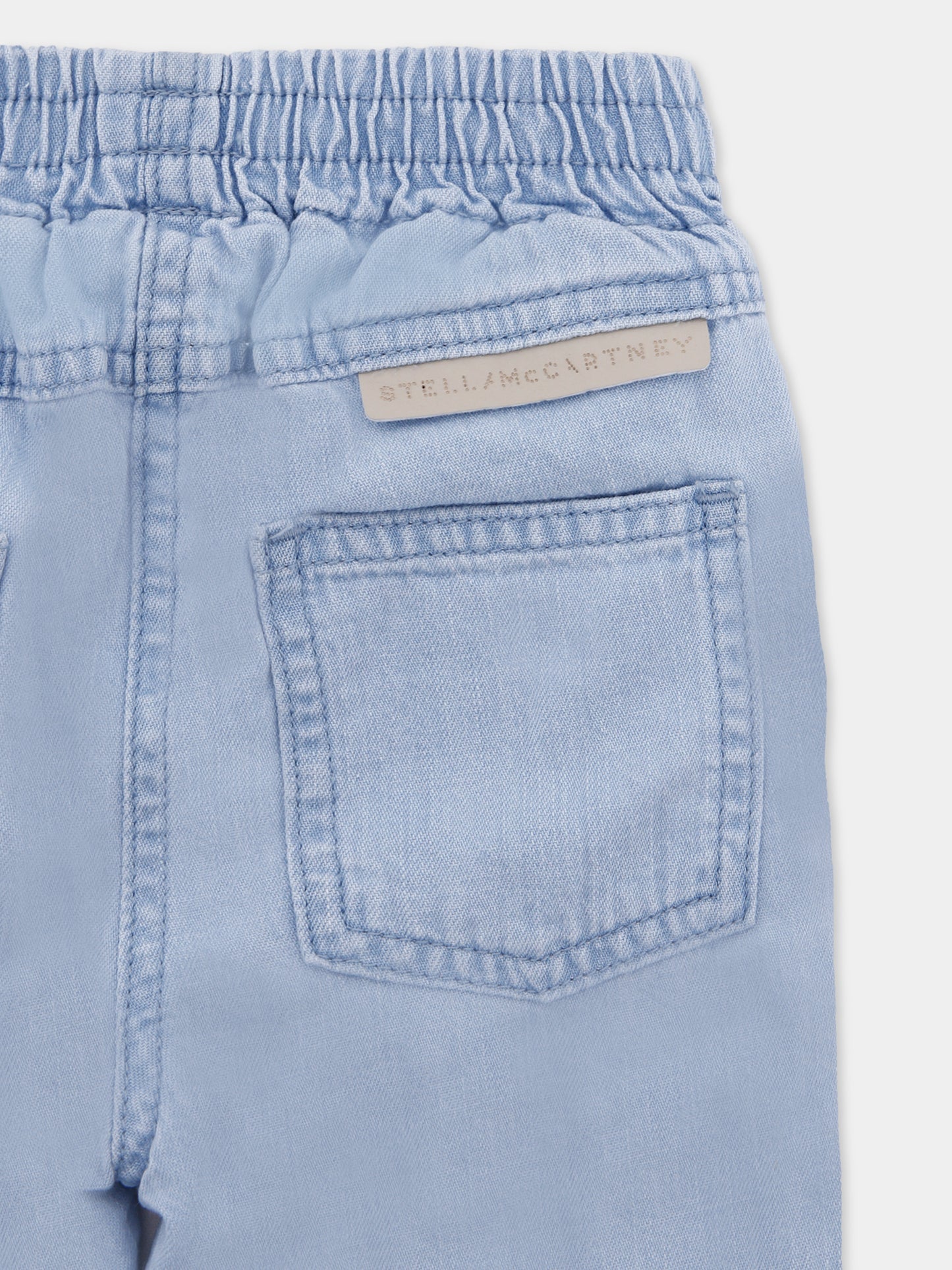 Jeans azzurri per neonata con fiori,Stella Mccartney Kids,TX6020 Z0522 606