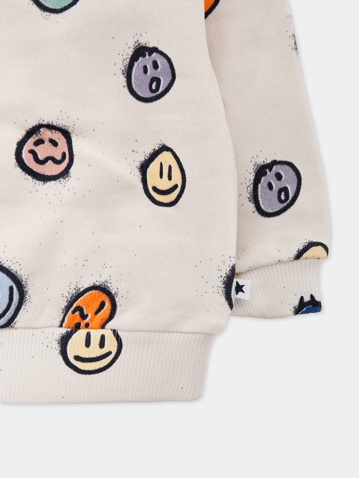 Felpa Disc avorio per neonati con smile all over,Molo,6W25J202 9400