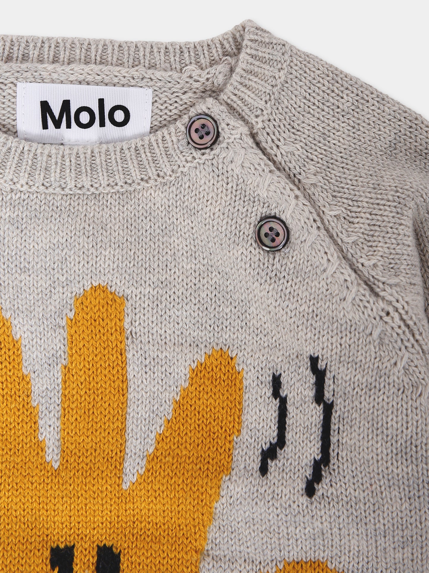 Maglione Bless beige per neonati con mano,Molo,6W25K204 9618