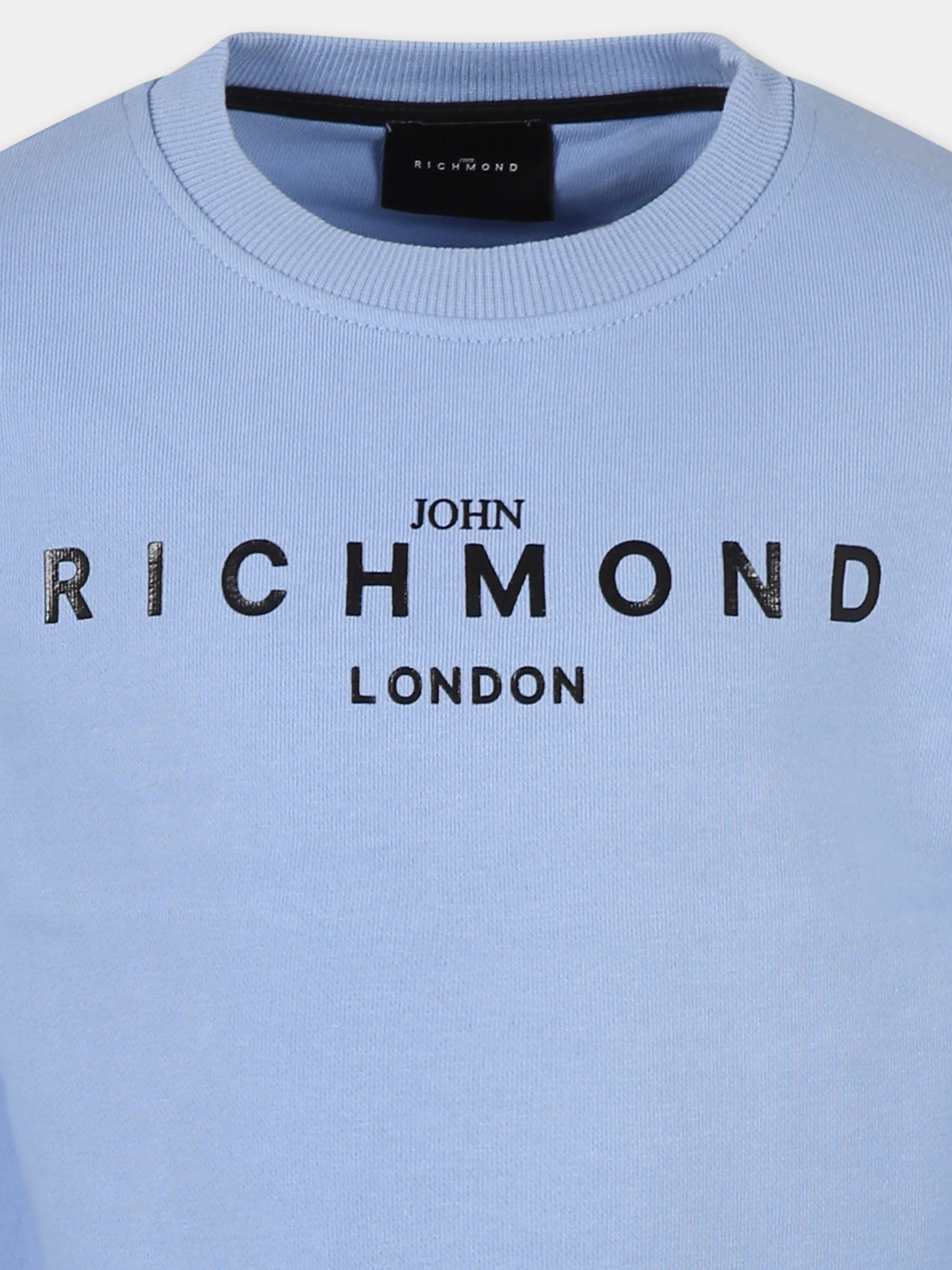 Felpa blu per bambini con logo,Richmond,RBP25005FE CLOUD BLUE