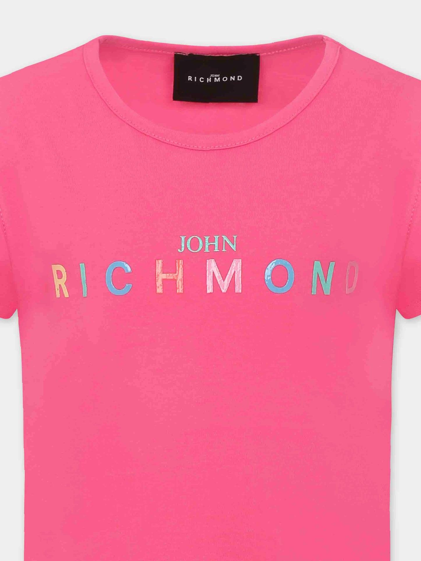 T-shirt fucsia per bambina con logo,Richmond,RGP25141TS BARBIE