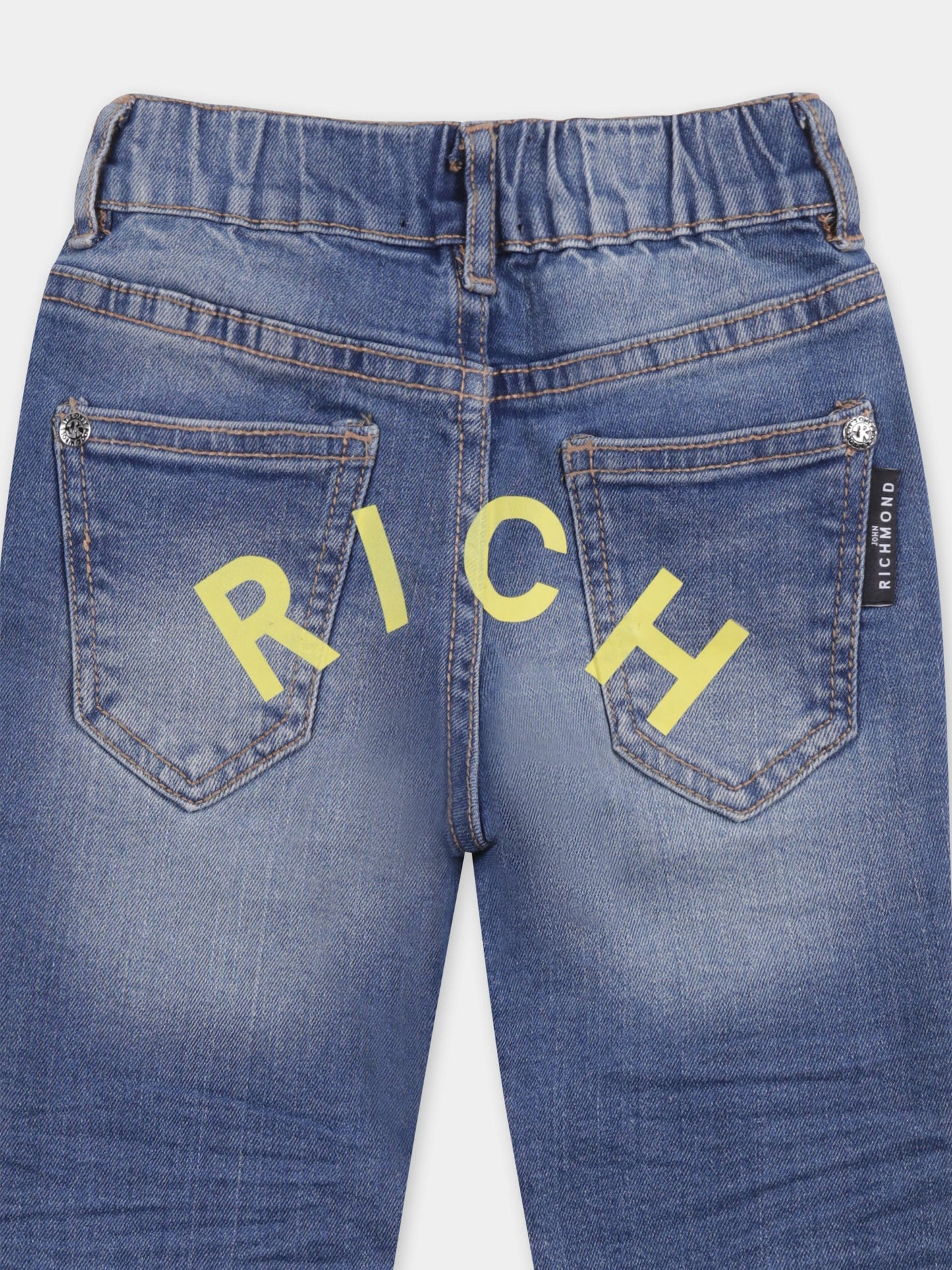 Jeans denim per neonato con logo,Richmond,RIP25065JE DENIM BLUE MEDIUM