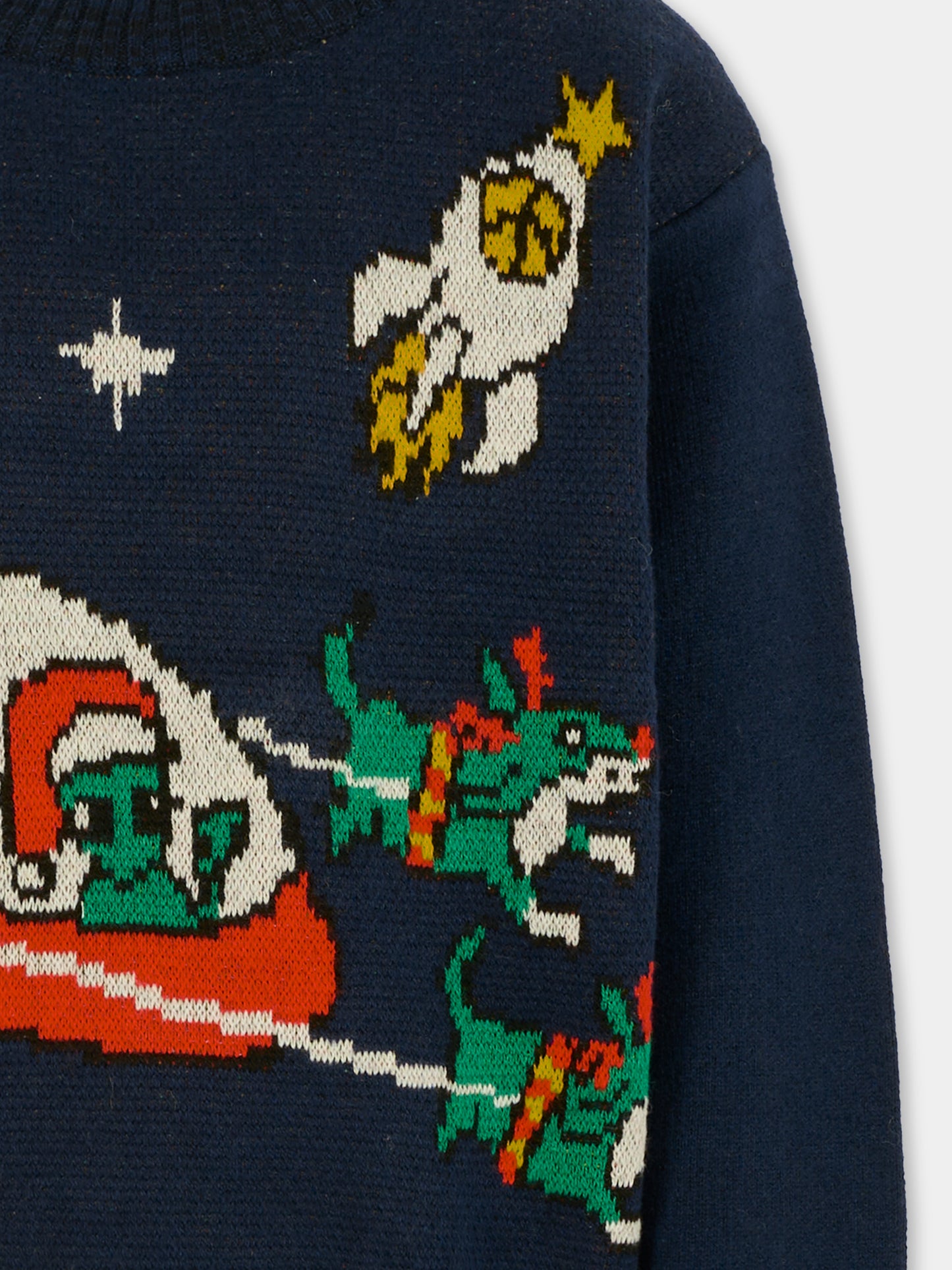 Maglione Bello blu per bambino con alieno natalizio,Molo,1W25K204 9673