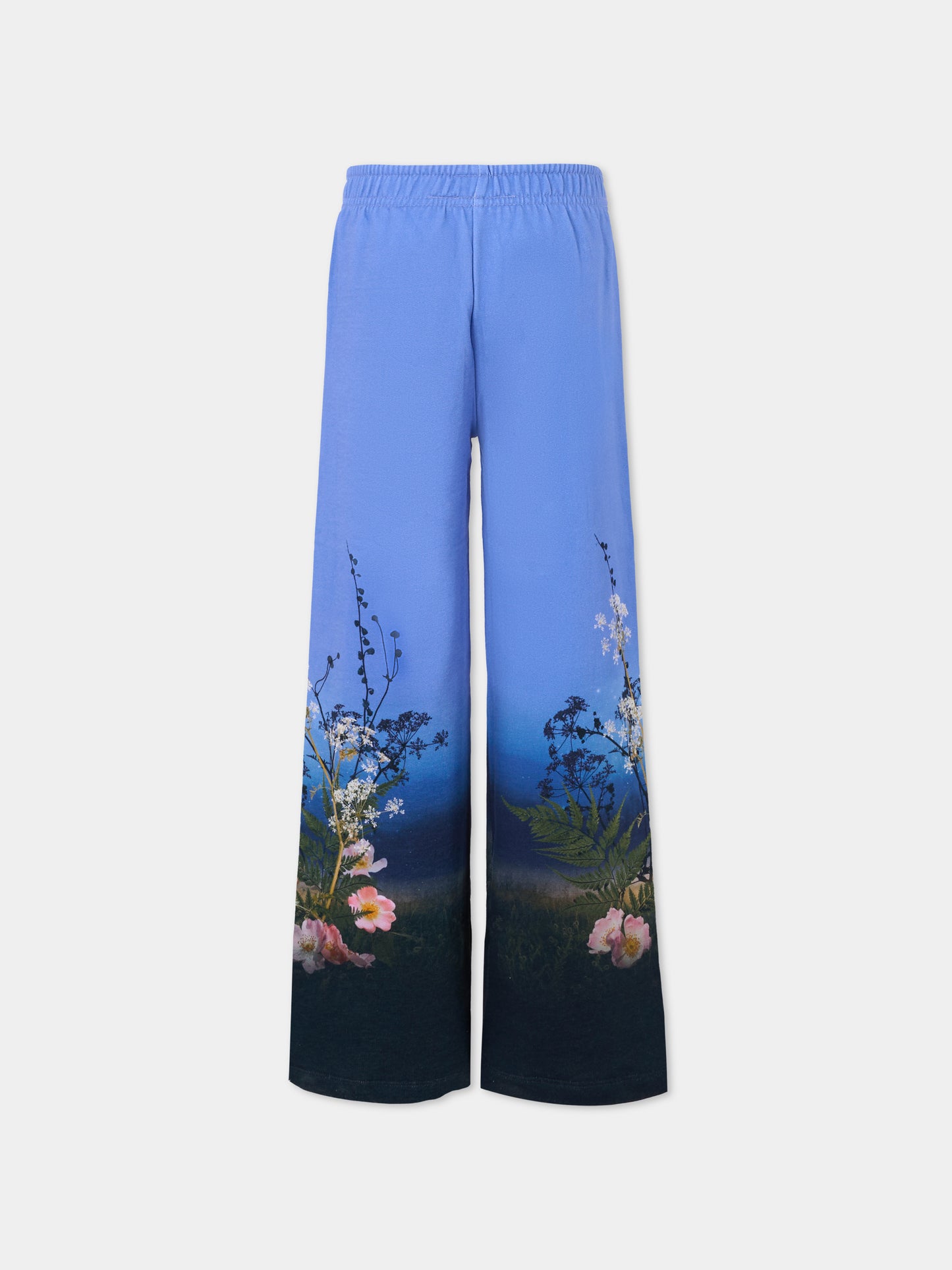 Pantaloni Aurita blu per bambina con fiori,Molo,2W25I205 9624