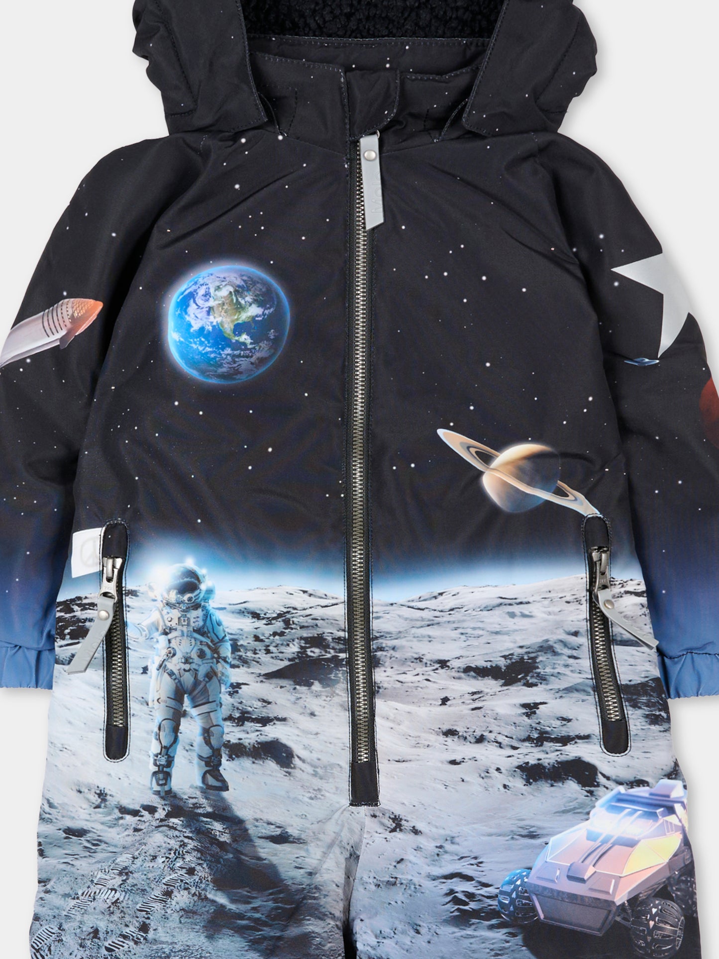 Tuta da neve Polar nera per neonato con stampa spazio,Molo,5W25N202 4950