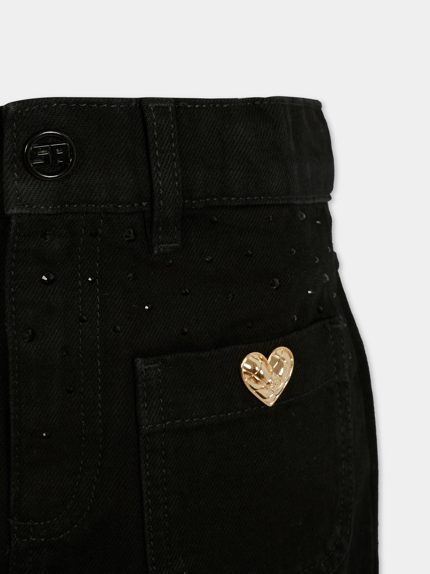 Gonna nera per bambina con strass,Sonia Rykiel Paris,A00366 09B