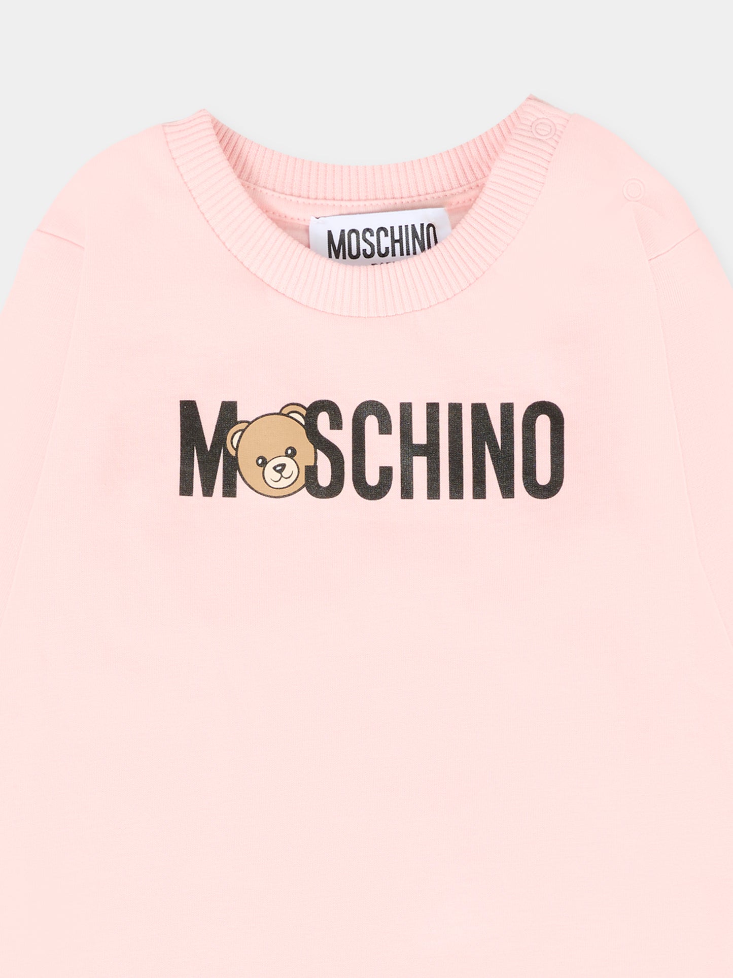 T-shirt rosa per neonata con Teddy Bear,Moschino Kids,M8O00R LAA36 50209