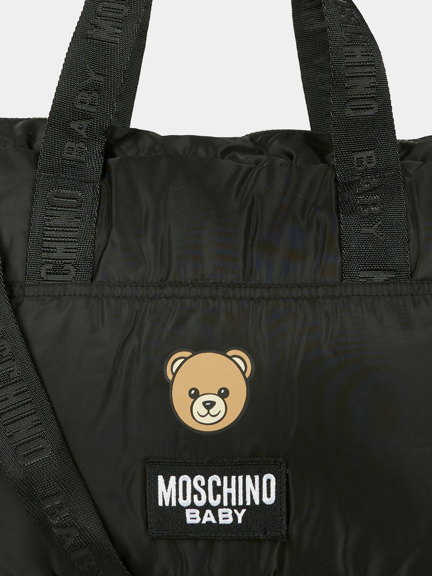 Borsa mamma nera per neonati con Teddy Bear,Moschino Kids,MMX04K L3A89 60100