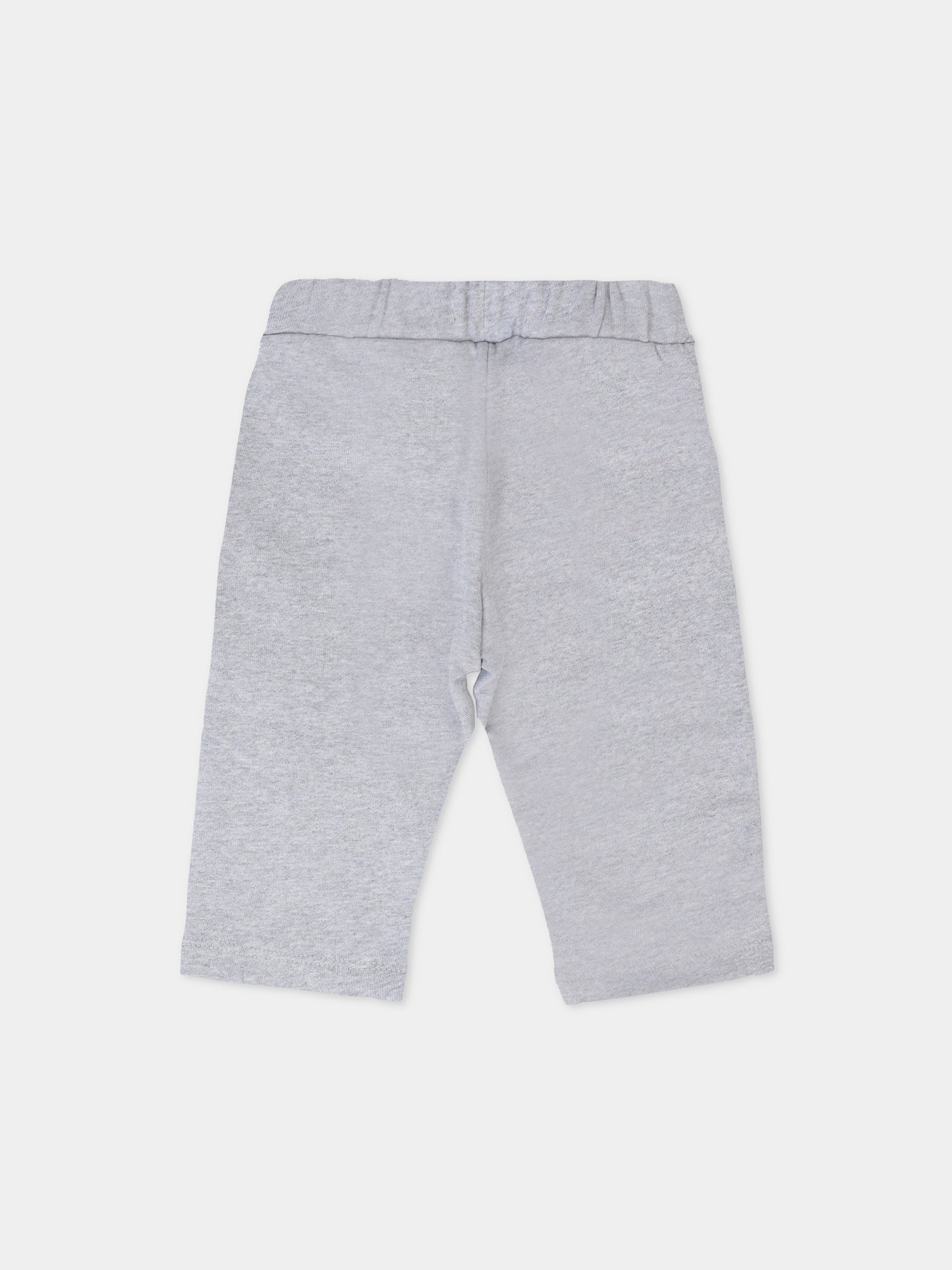 Pantaloni grigi per neonato con Teddy Bear e logo,Moschino Kids,MUP05K LCA15 60901