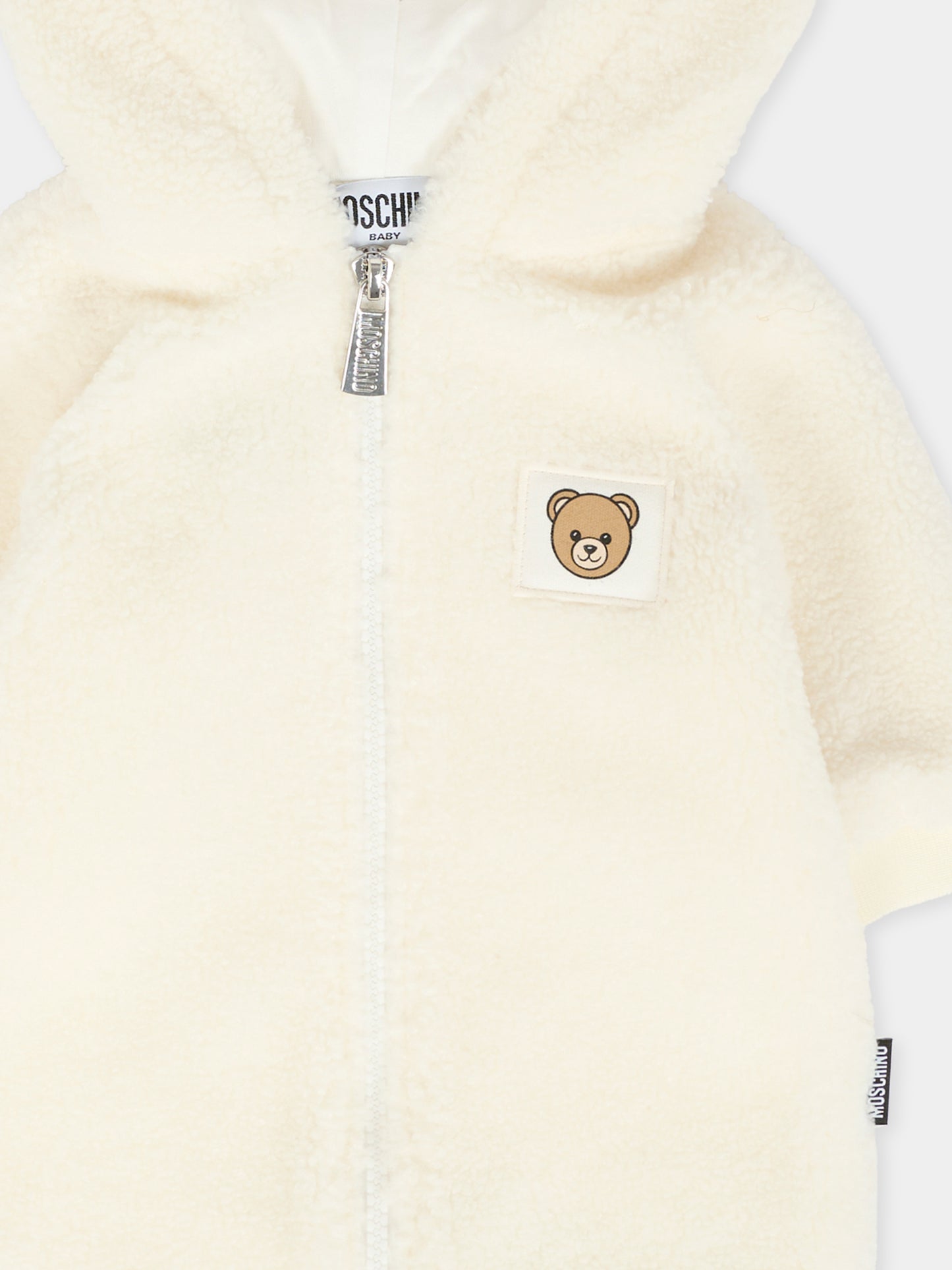 Ecopelliccia avorio per neonati con Teddy Bear,Moschino Kids,MUT04C LIA00 10063