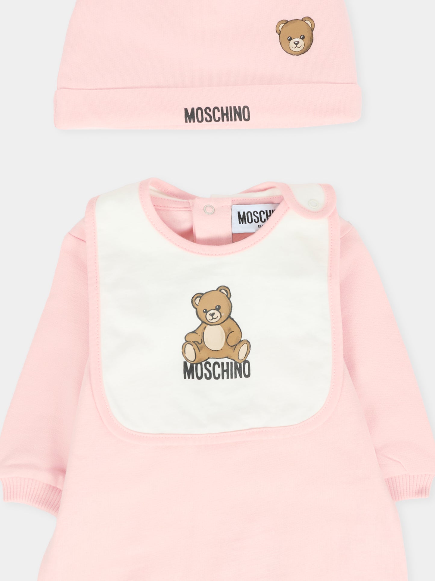 Set tutine rosa per neonata con Teddy Bear,Moschino Kids,MUY08B LCA40 50209