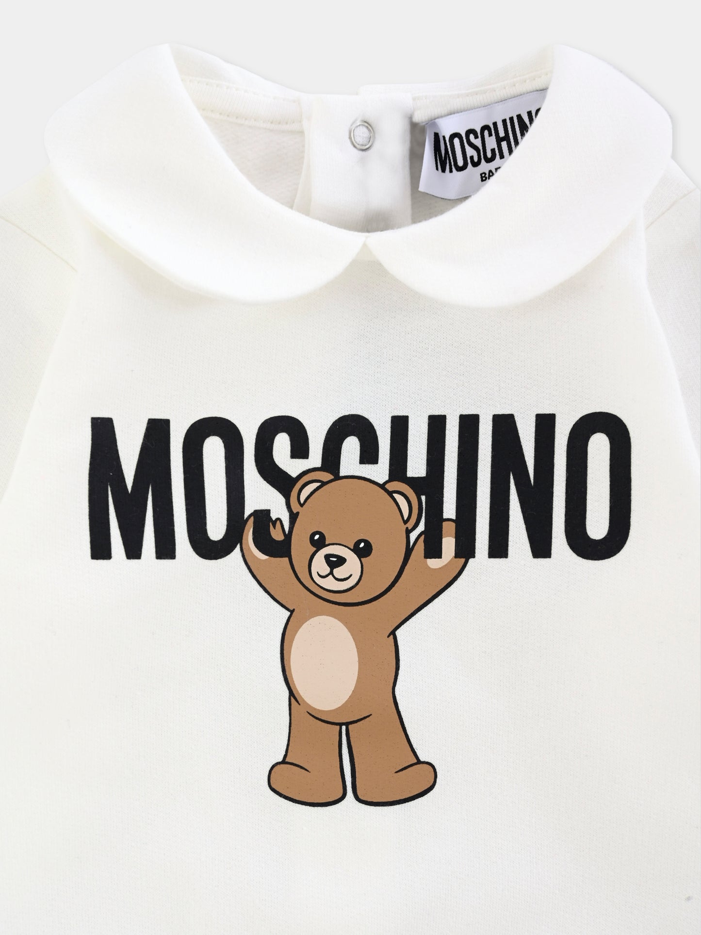 Tutina avorio per neonati con Teddy Bear,Moschino Kids,MXY037 LCA40 10063
