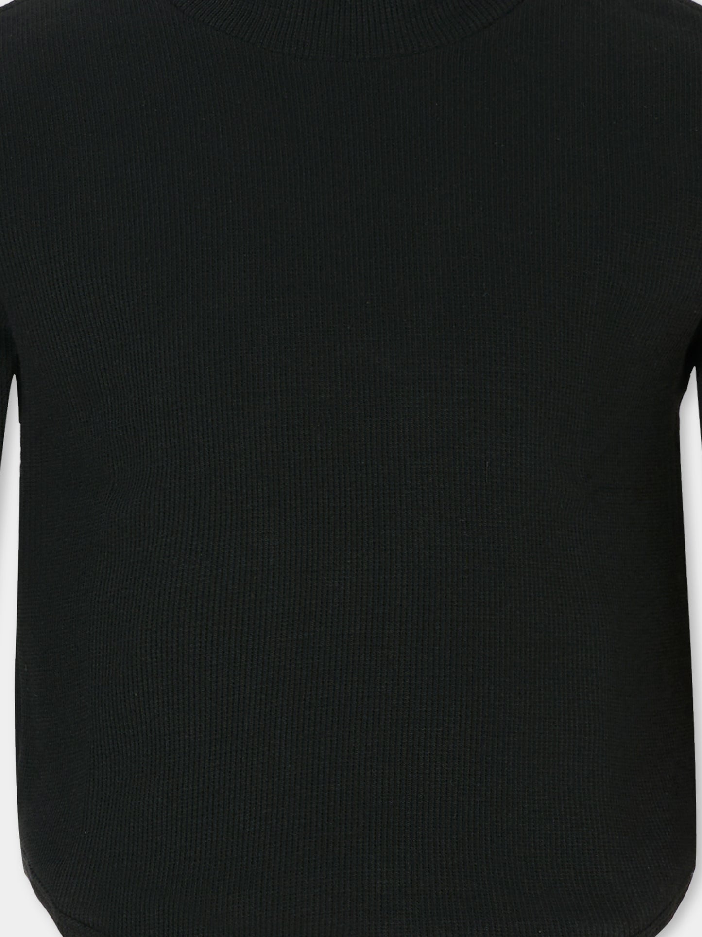 T-shirt crop nera per bambina con patch,Dondup Kids,DFTS029 0 CS075 N000