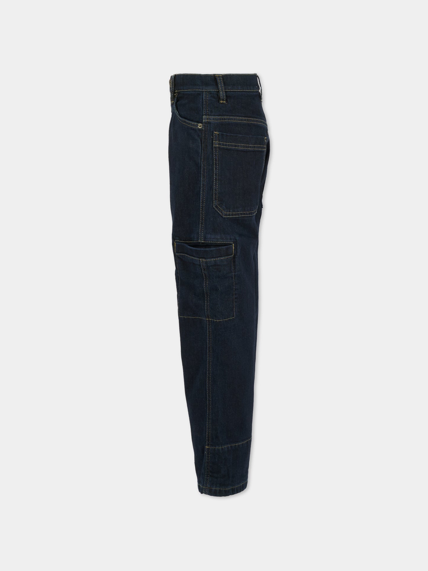 Jeans denim per bambino con logo,Timberland,T60572 Z10