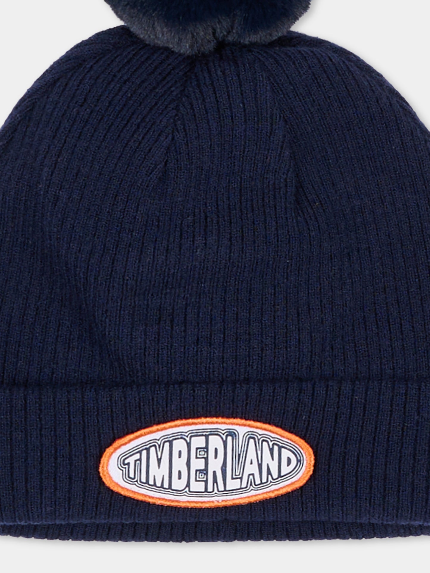 Berretto blu per neonato con logo,Timberland,T60739 85T