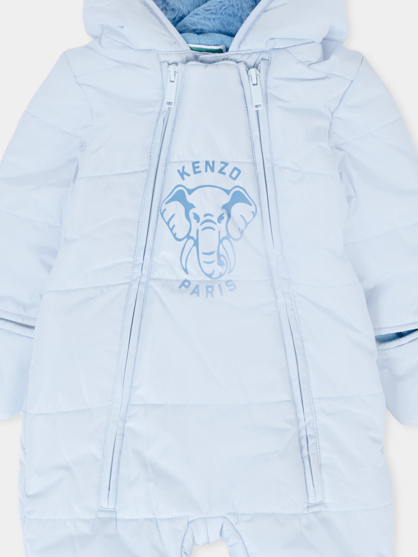 Piumino azzurro per neonato con elefante,Kenzo Kids,K61255 771